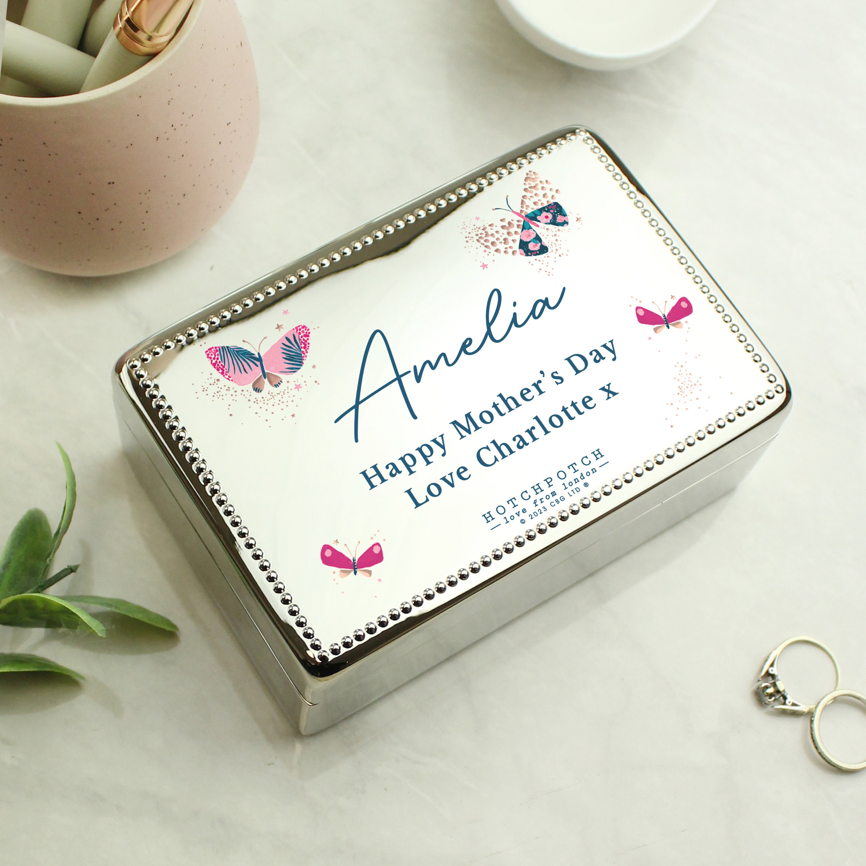 Personalised Butterfly Jewellery Box