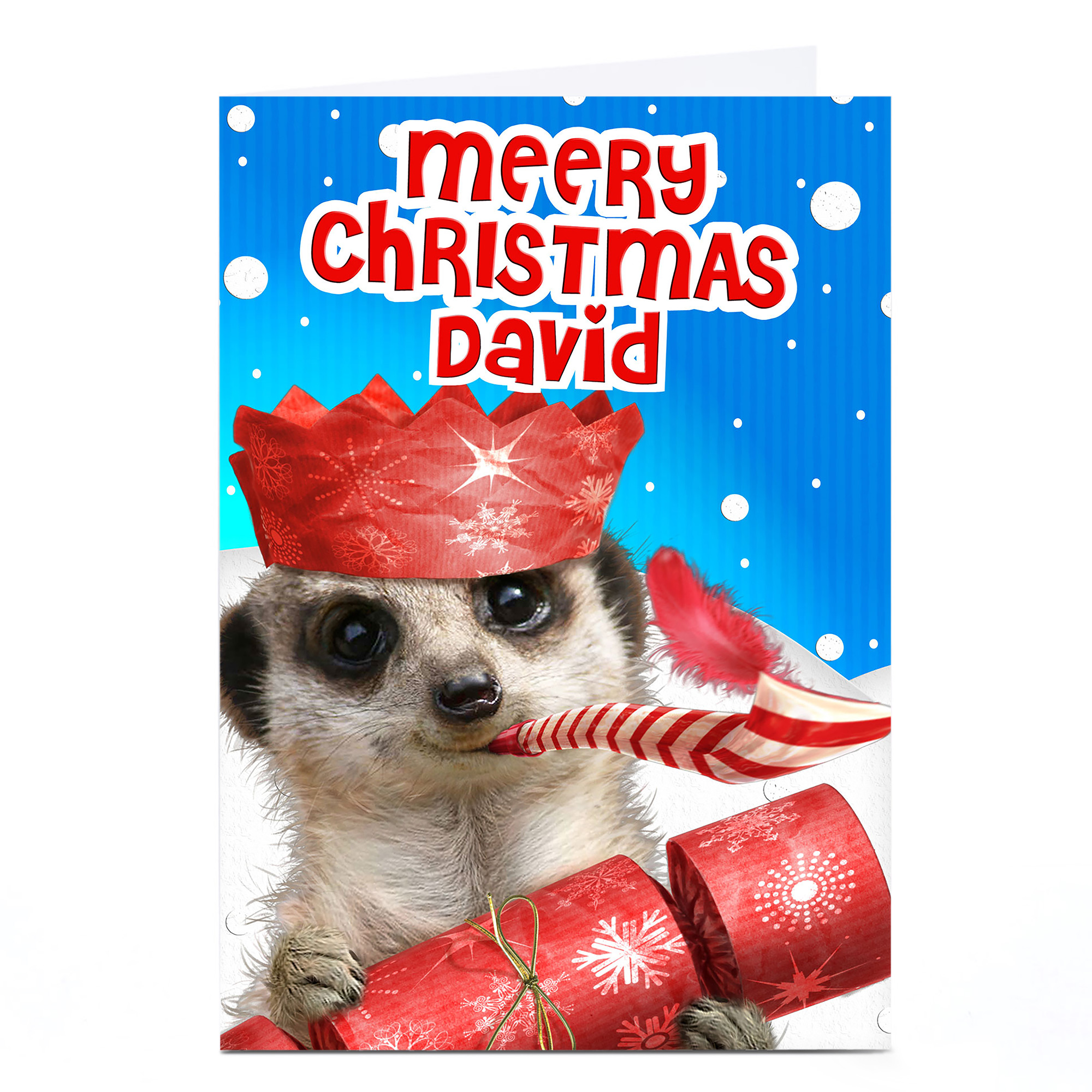 Personalised Christmas Card - Festive Meerkat