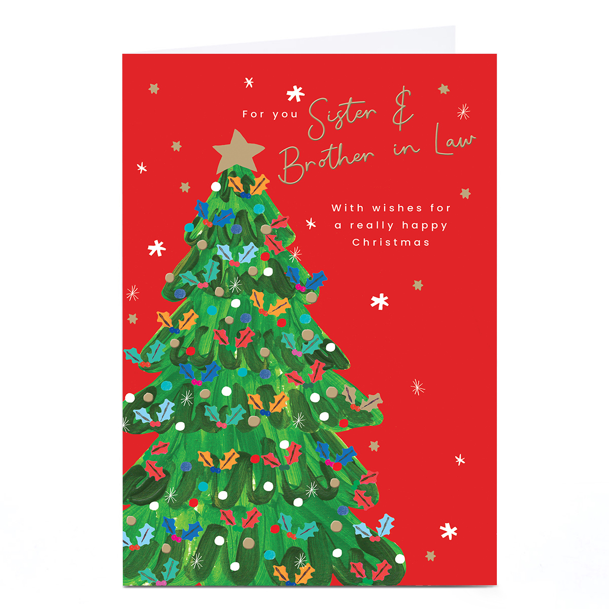 Christmas Card - Bright Tree, Sister & Brother In Law