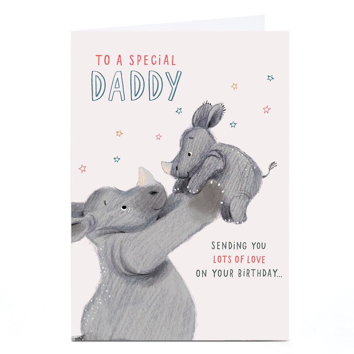 Birthday Card - Cute Rhinos, To a Special Daddy