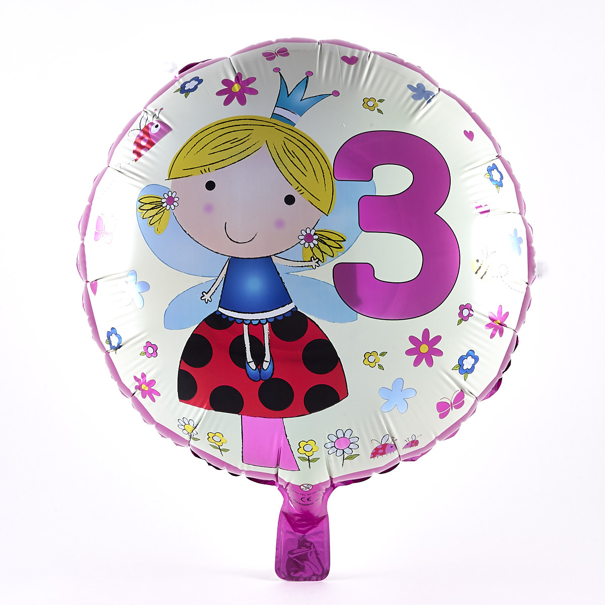 3rd Birthday Fairy On Toadstool Foil Helium Balloon