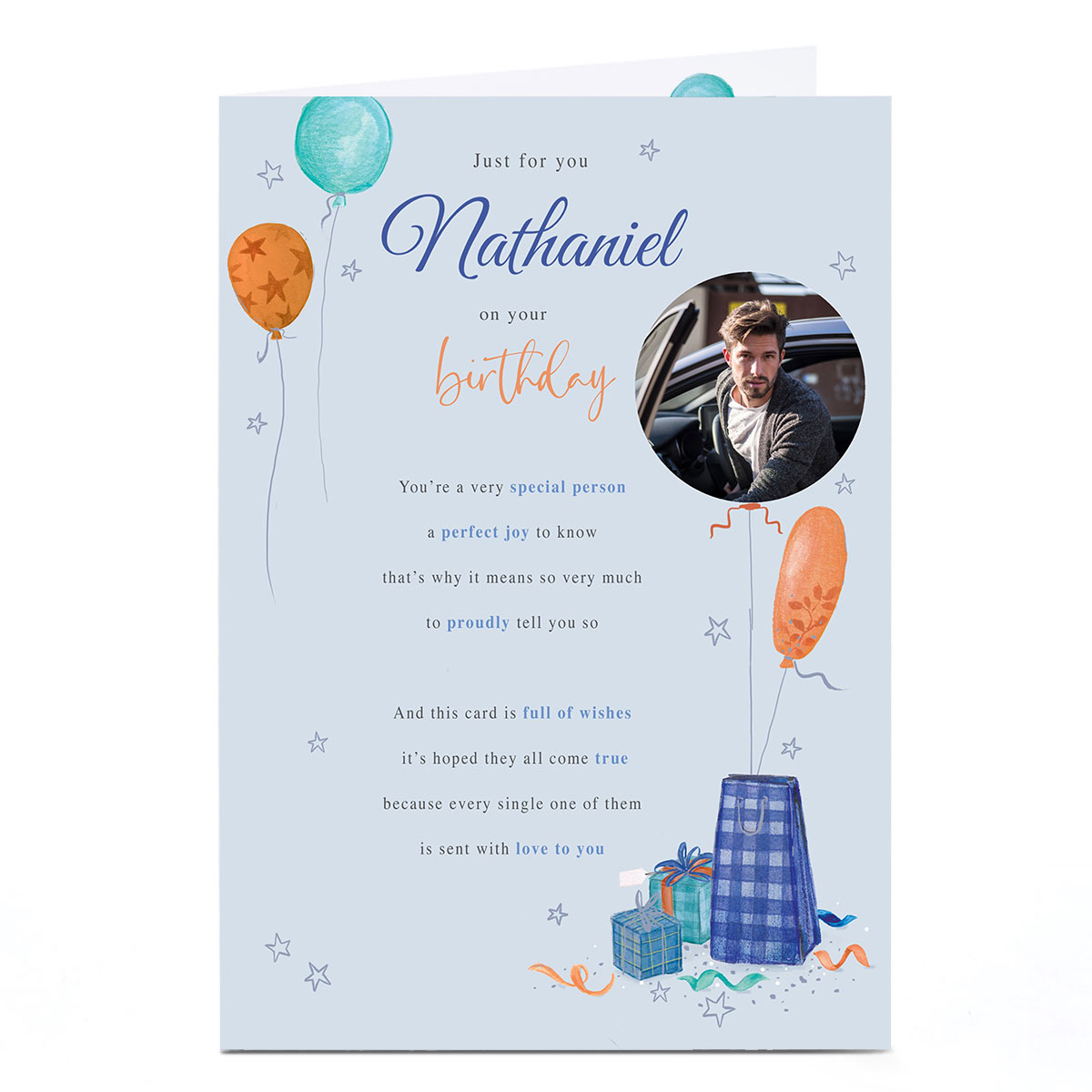 Photo Birthday Card - A Perfect Joy To Know, Any Name