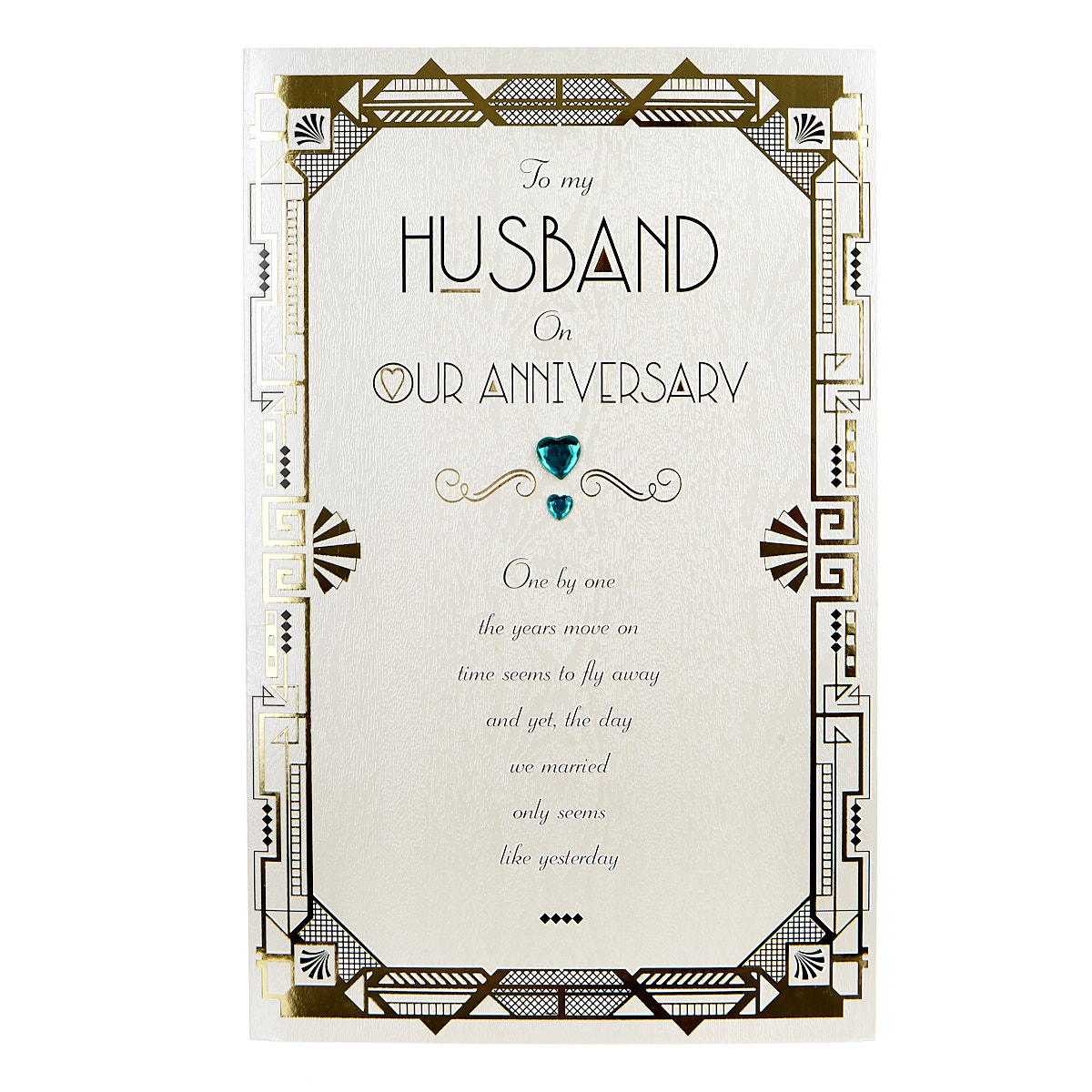 Anniversary Card - To My Husband, Art Deco 