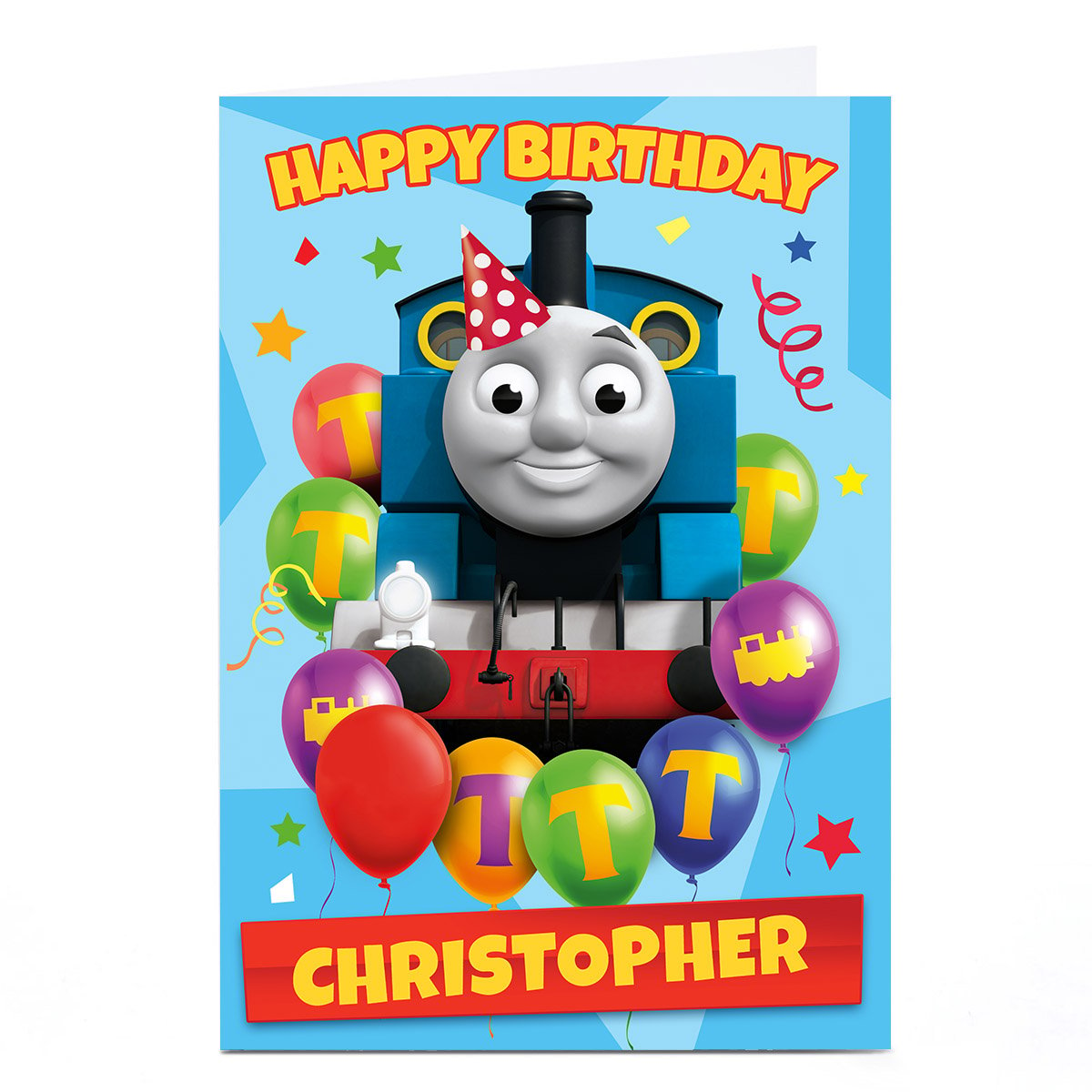 Personalised Thomas & Friends Birthday Card - Thomas Balloons