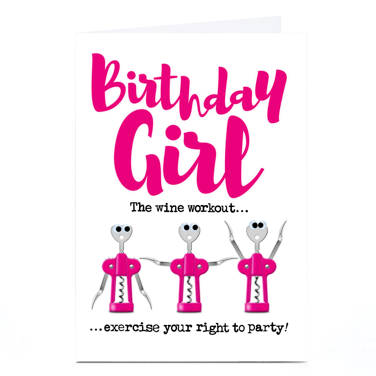 Personalised PG Quips Birthday Card - The Wine Workout