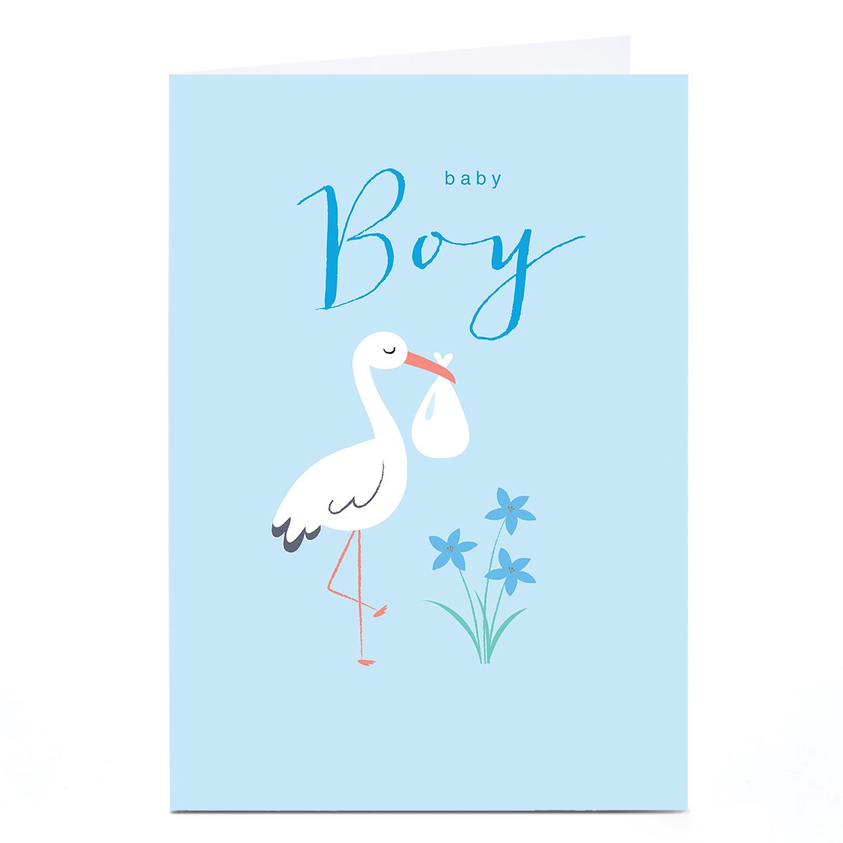 Personalised Klara Hawkins New Baby Card - Boy Stork