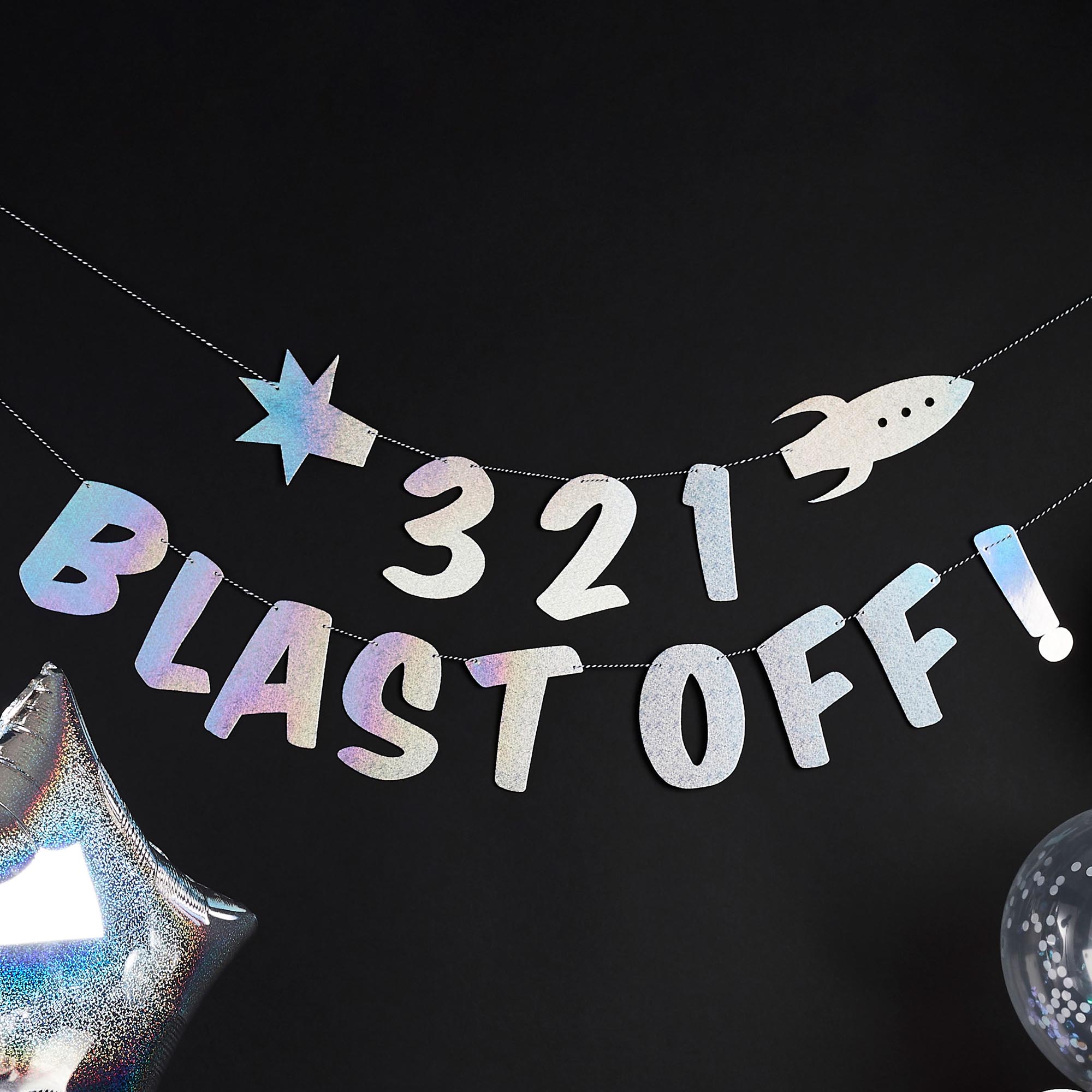 3 2 1 Blast Off Card Banner