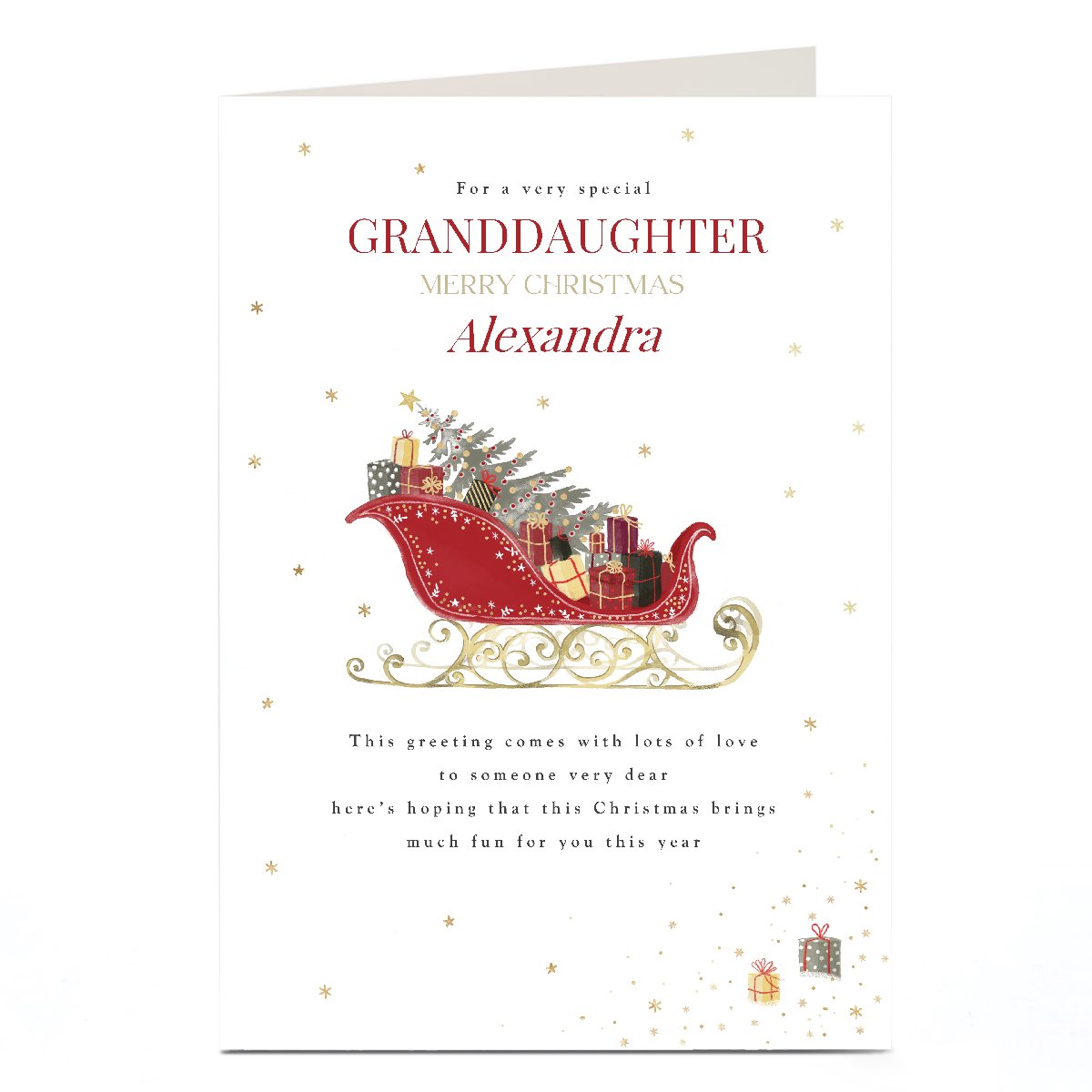 Personalised Christmas Card - Christmas Sleigh