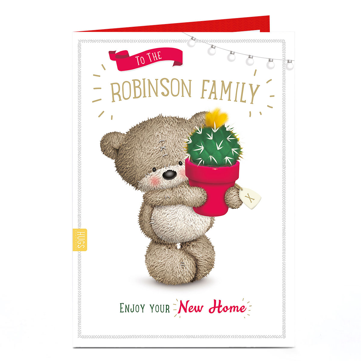 Personalised New Home Card - Bear With Cactus