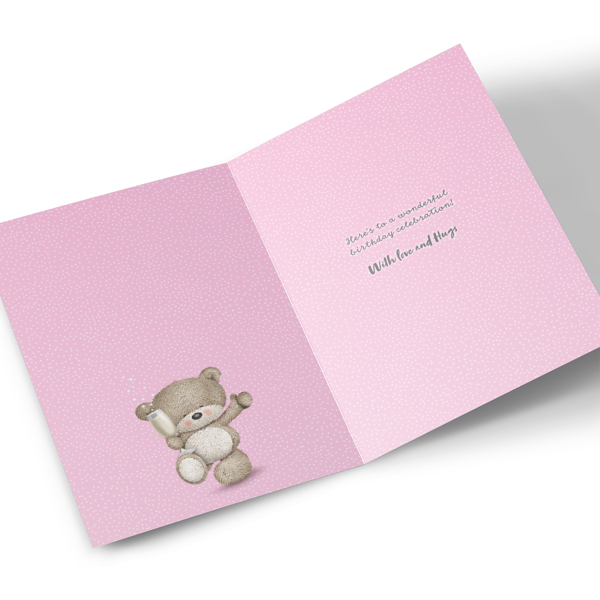 Hugs 50th Birthday Card - Vintage Pink Fizz