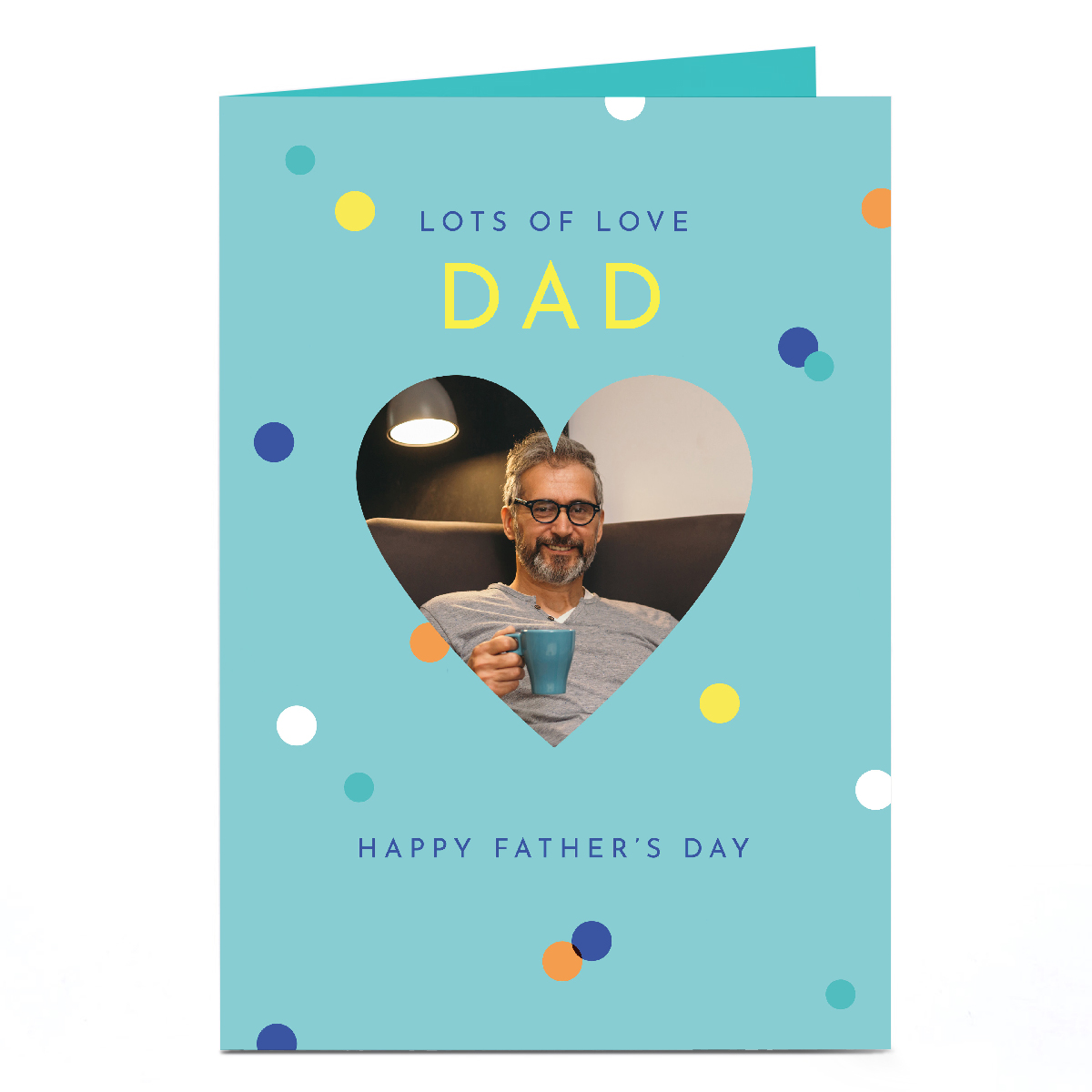 Personalised Father's Day Card - Lots of Love Heart 1 Photo upload