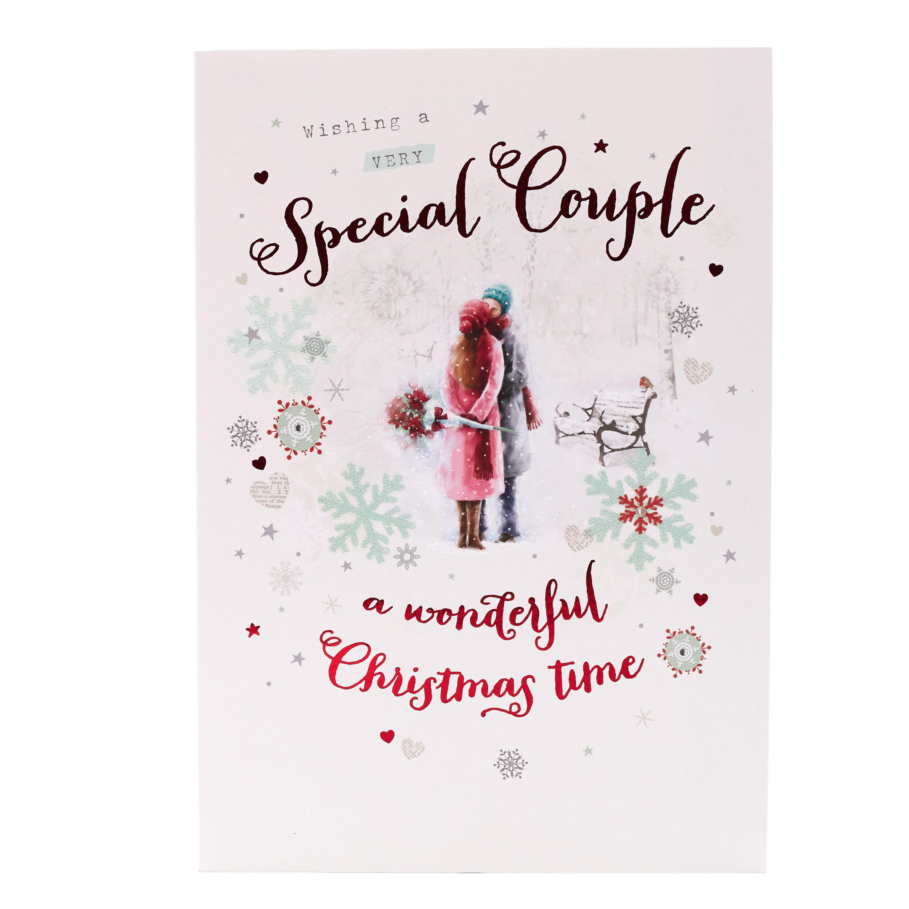 Christmas Card - Special Couple, Traditional Snowy Scene