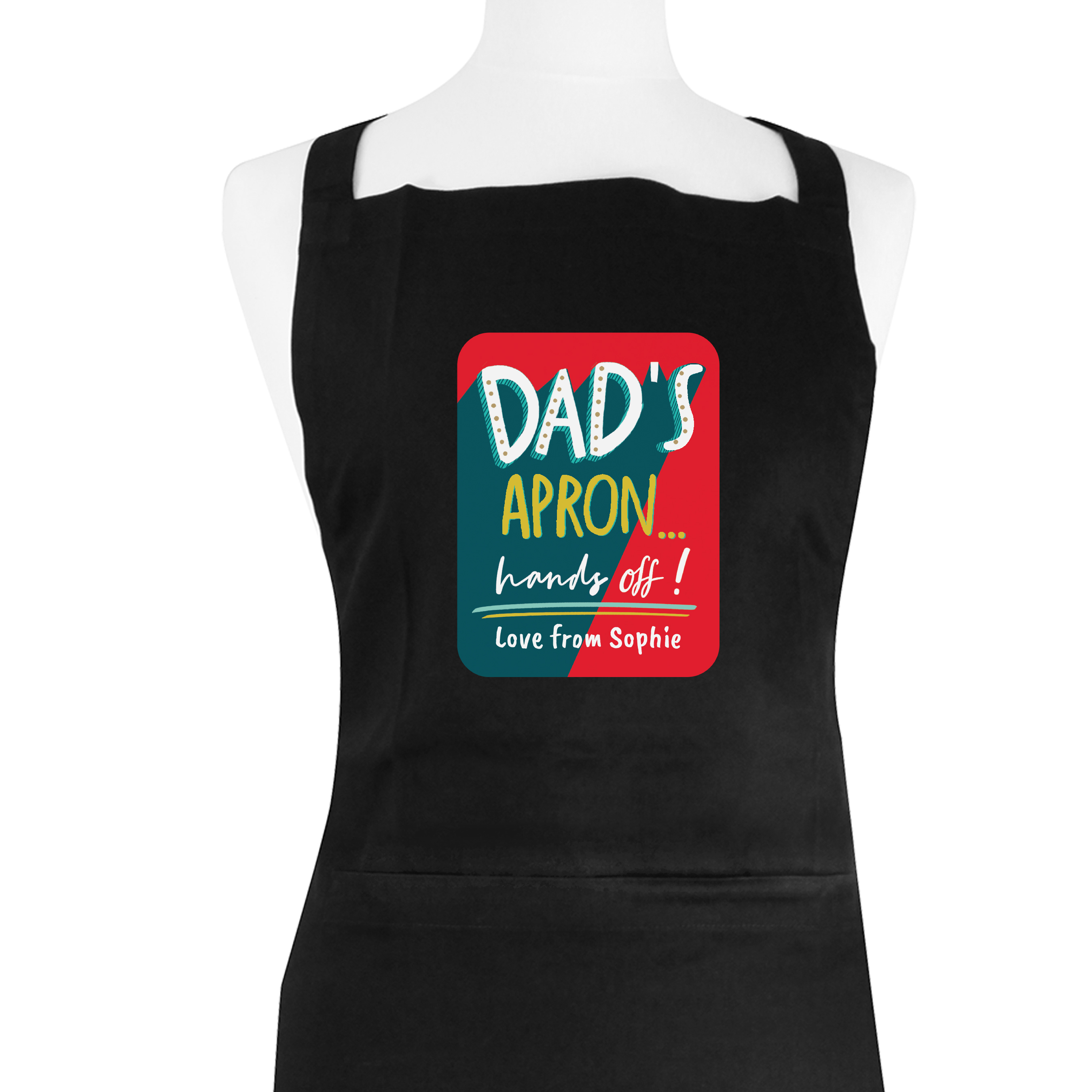 Personalised Dad Hands Off Black Apron