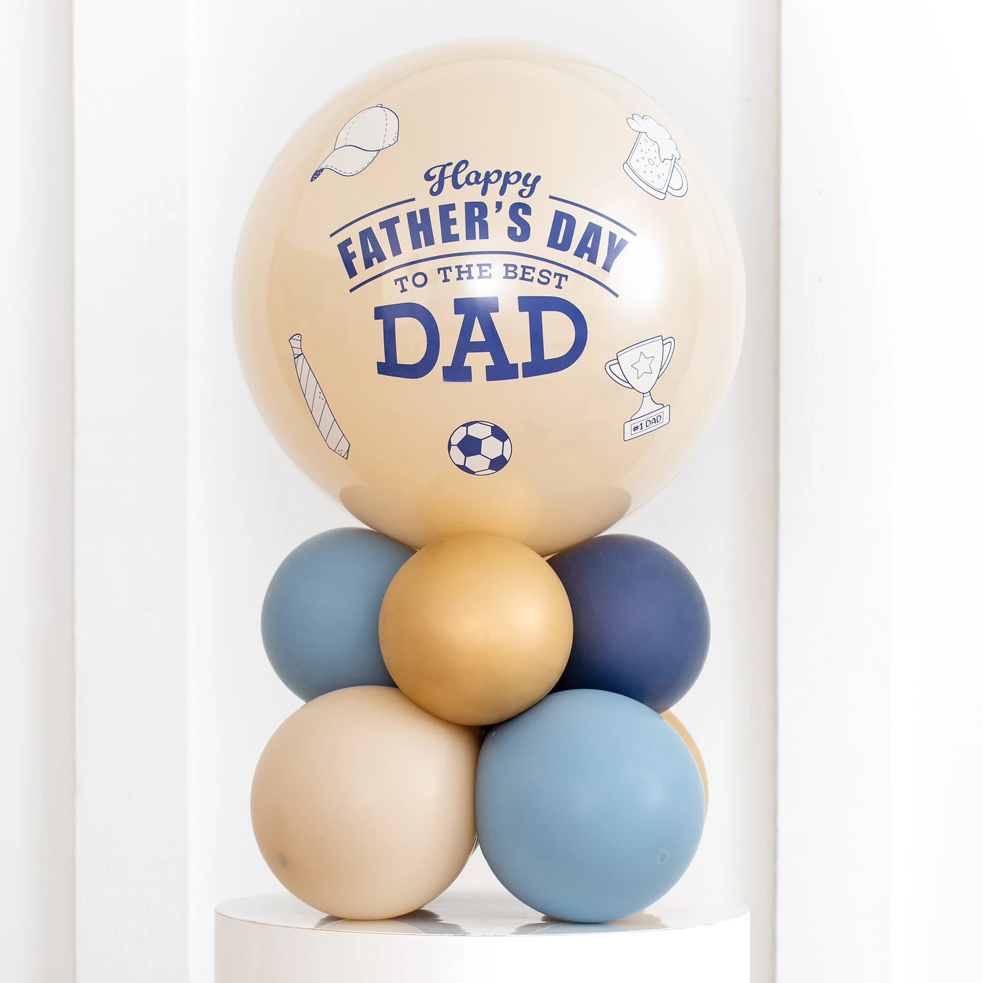 Happy Father's Day Bubble Balloon Stack - Delivered Inflated!