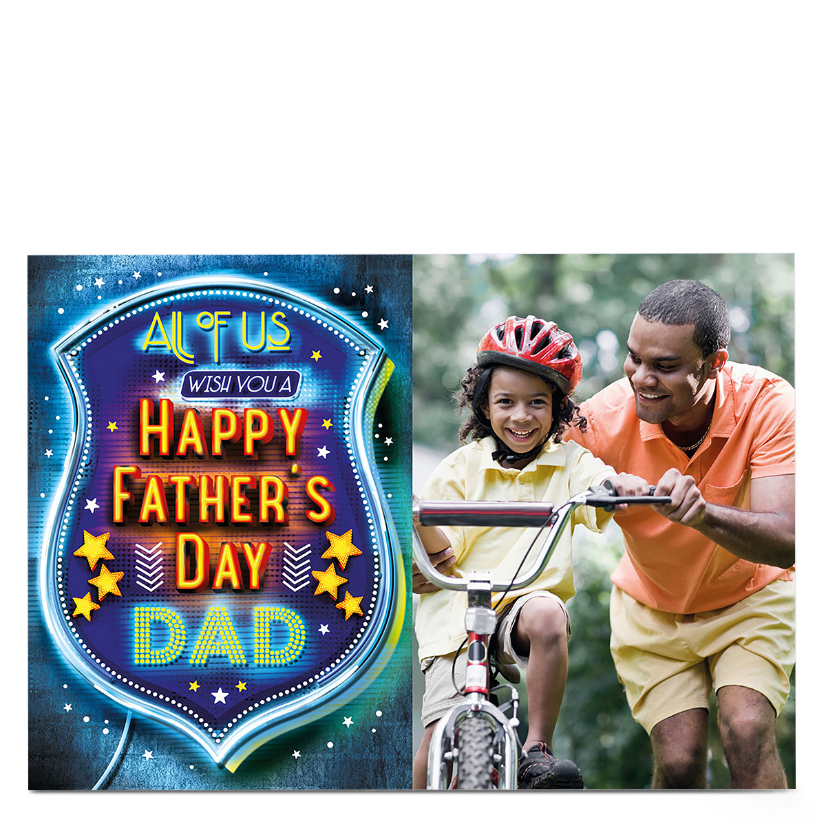 Photo Upload Father's Day Card - Light Up Dad