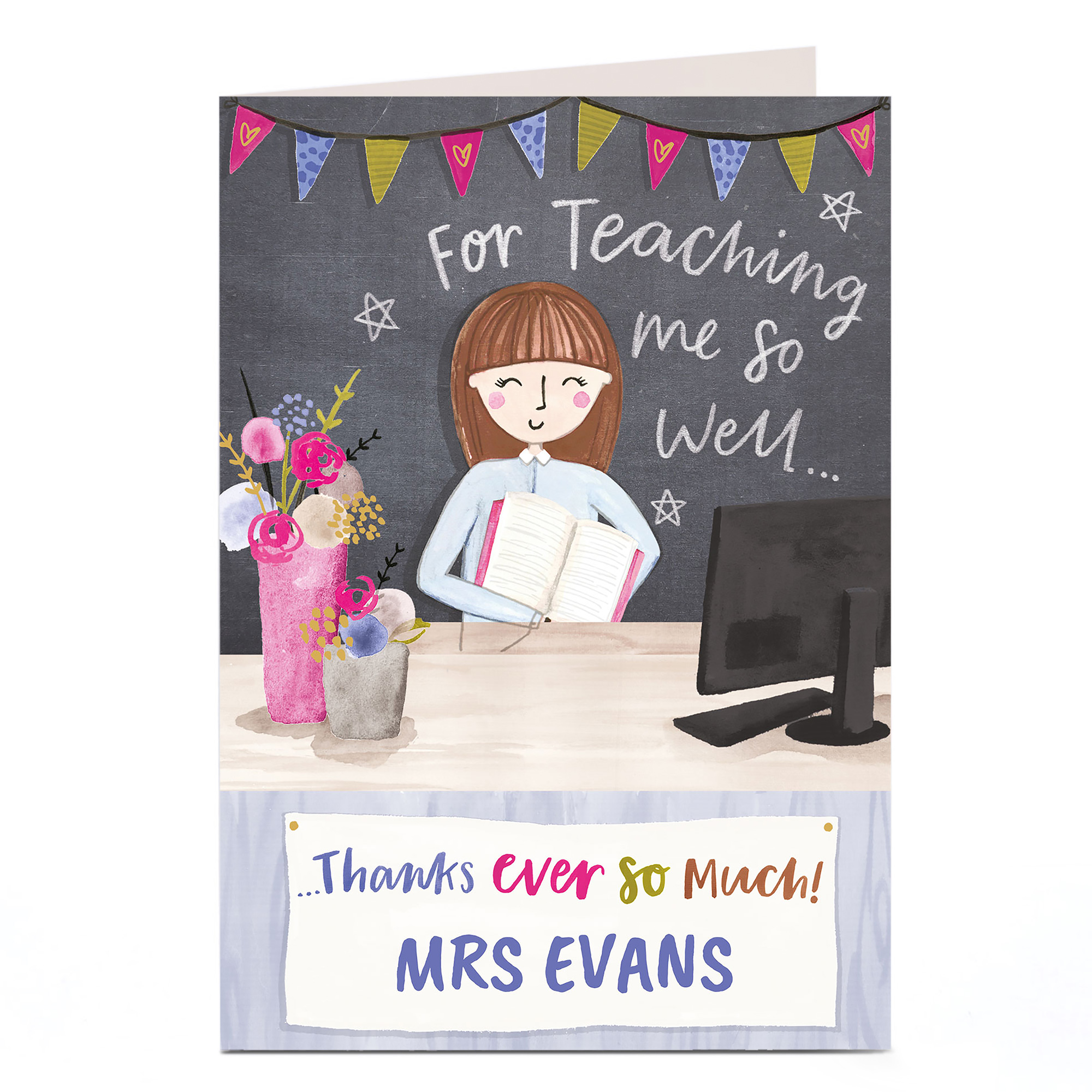 Personalised Thank You Teacher Card - For Teaching Me So Well