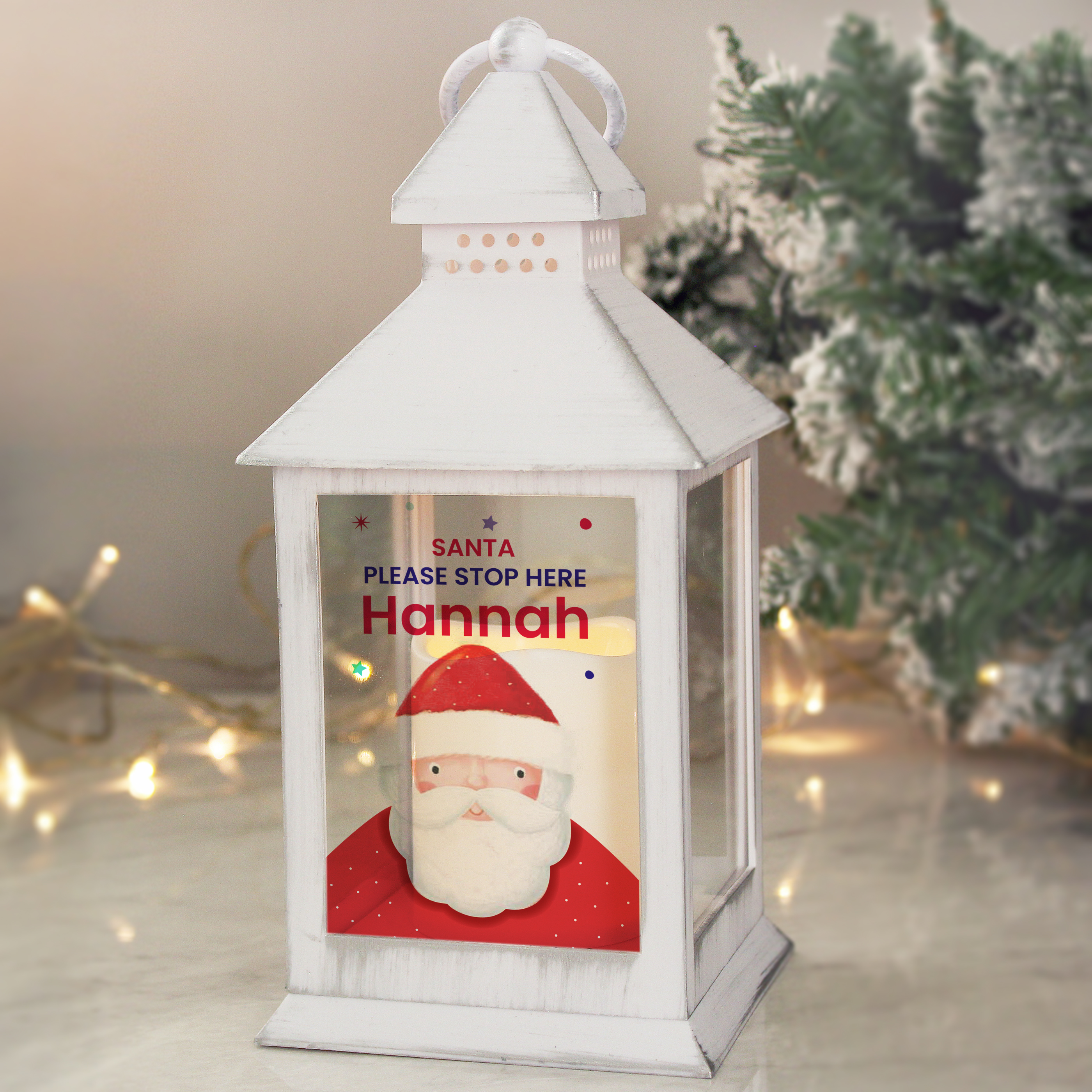 Personalised Light-Up Santa Please Stop Here Lantern