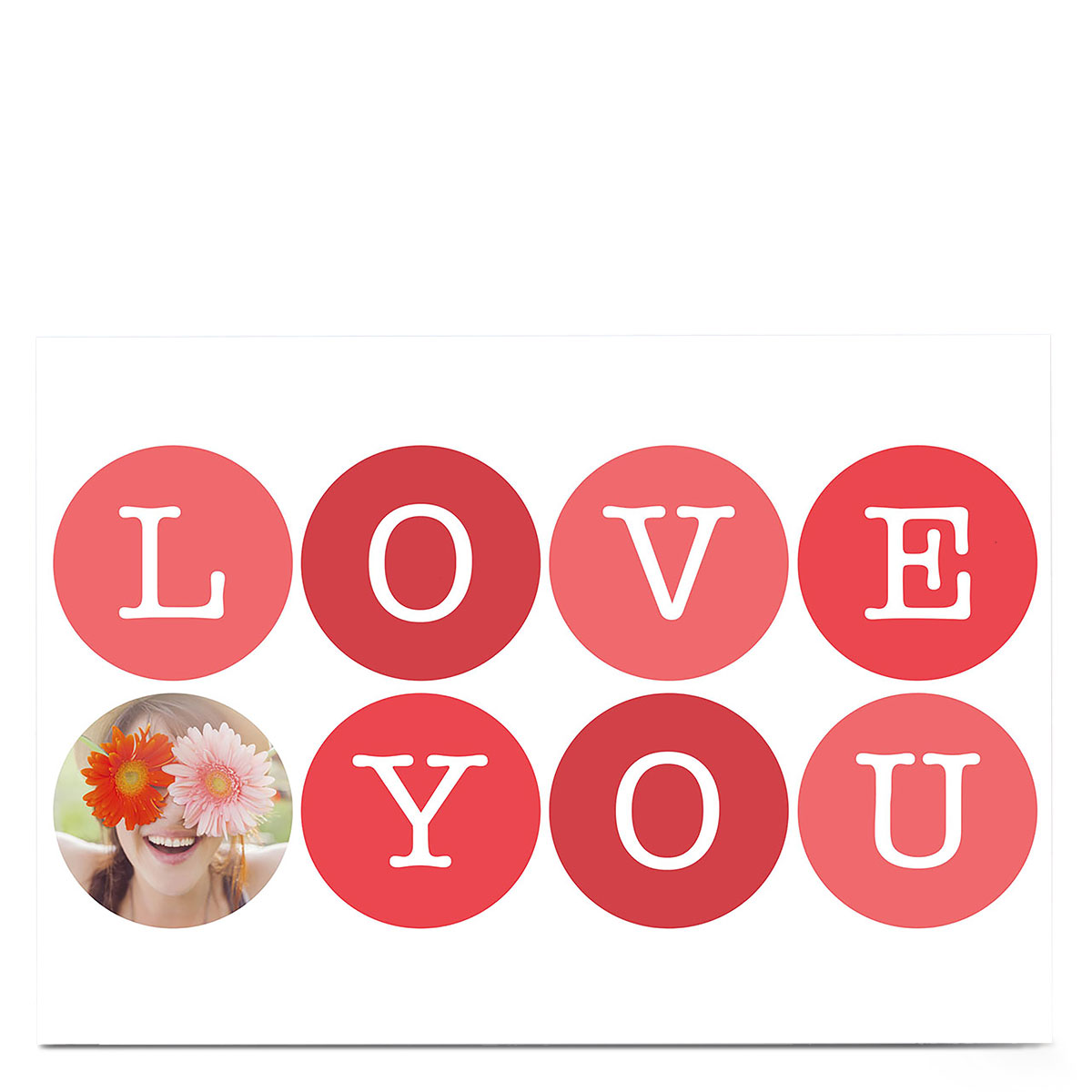 Photo Card - Love You Red Circles