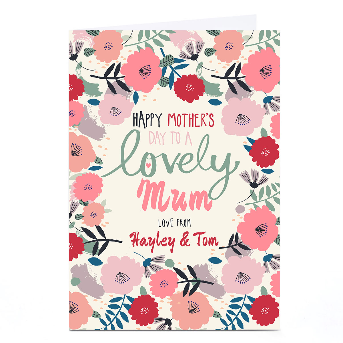 Personalised Bev Hopwood Mother's Day Card - Lovely Mum, Flowers