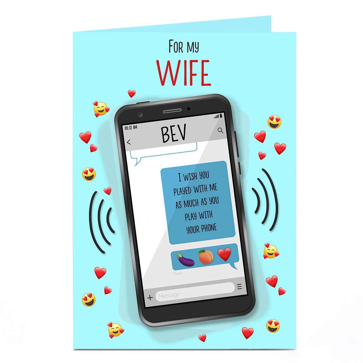 Personalised Valentine's Day Card - Wife, Smartphone