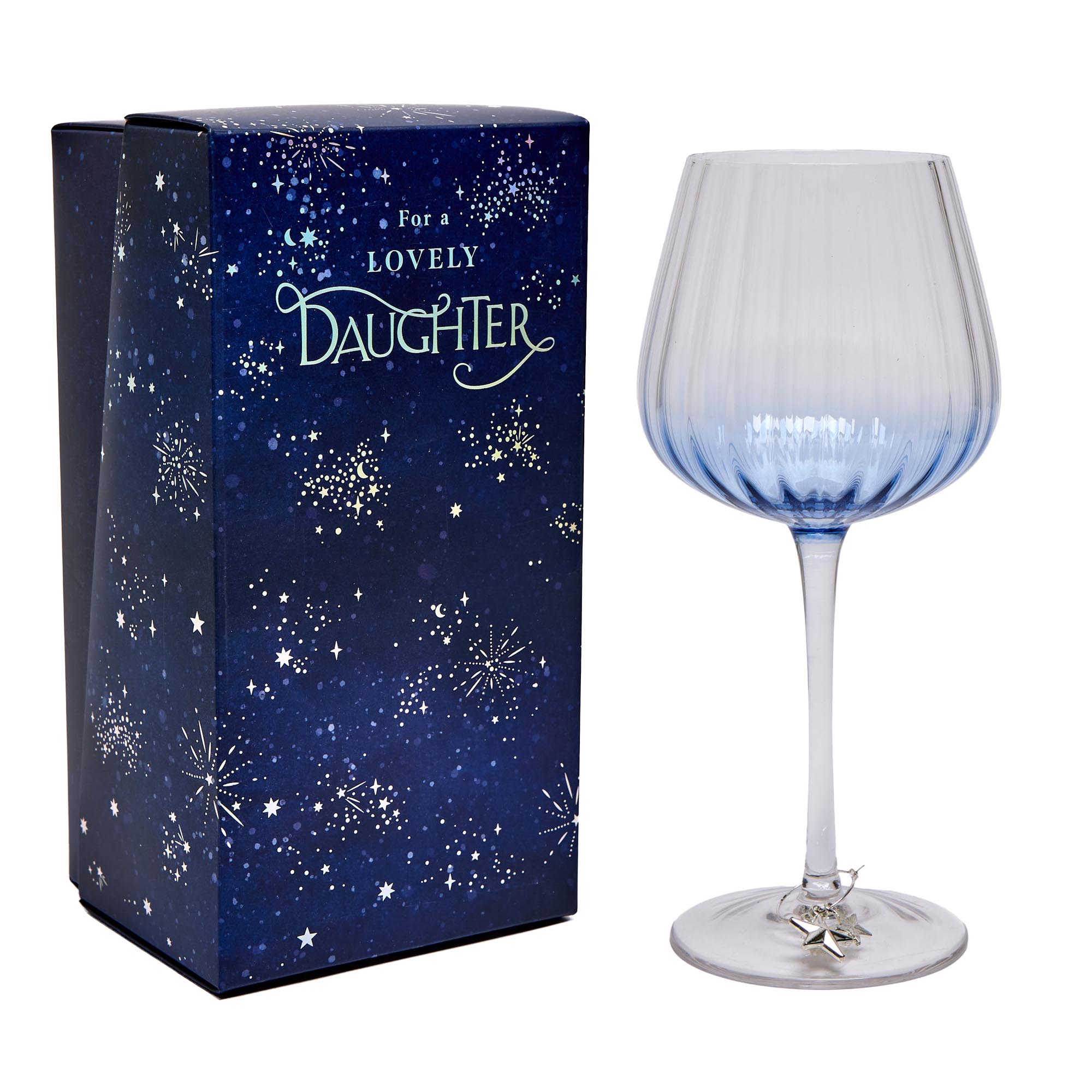 Lovely Daughter Wine Glass With Charm