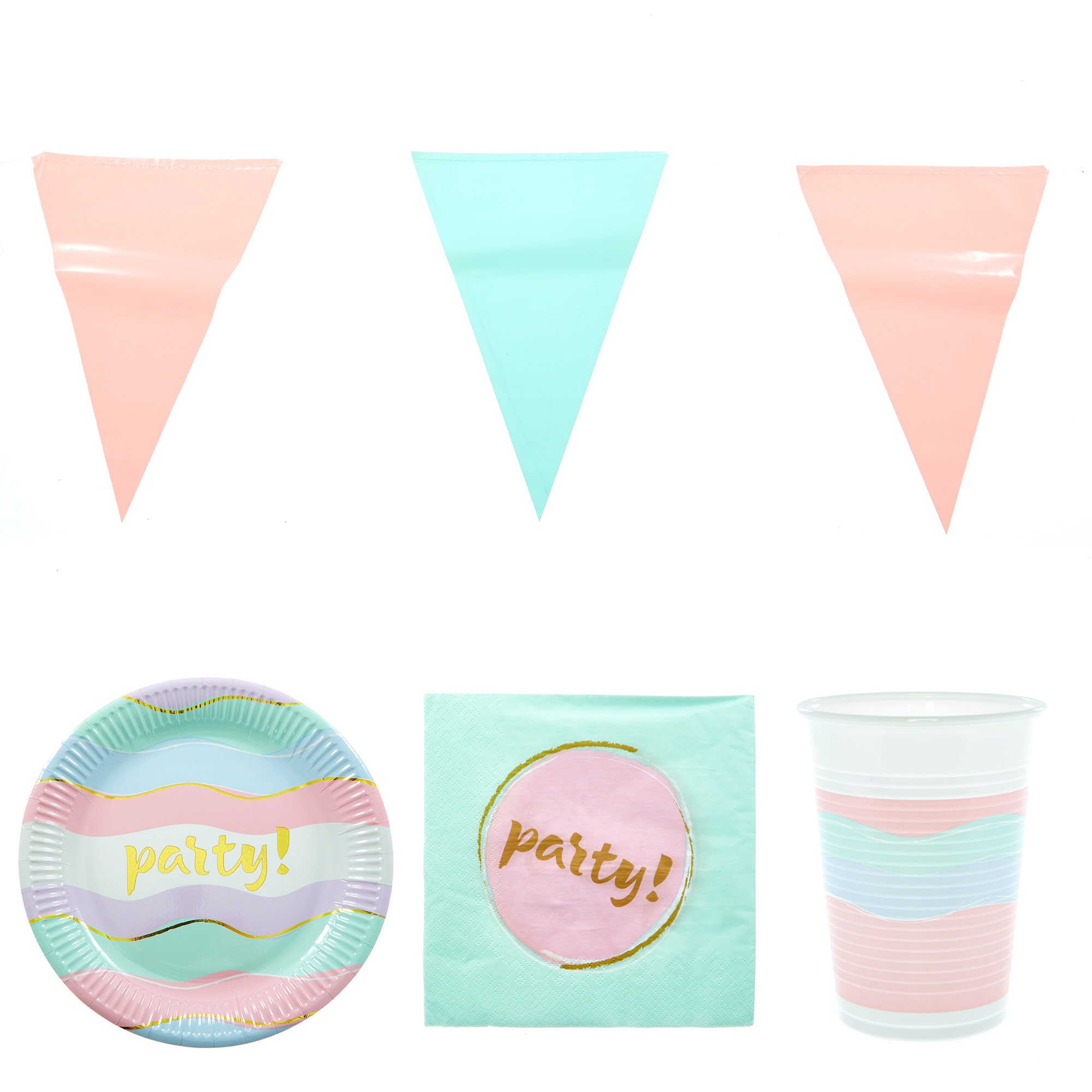Buy Pastel Party Tableware & Decorations Bundle 16 Guests for GBP 9.
