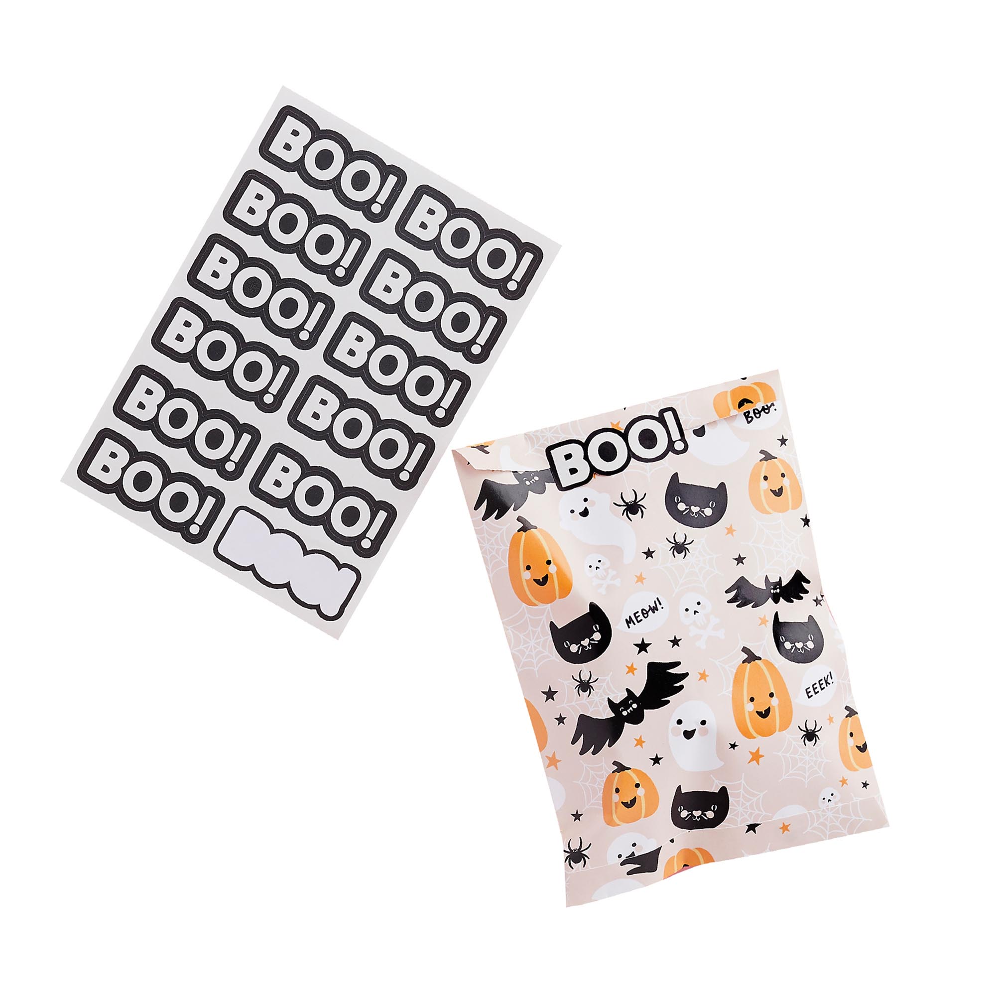 Trick or Treat Sweet Bags & Sticker Sheet - Pack of 12