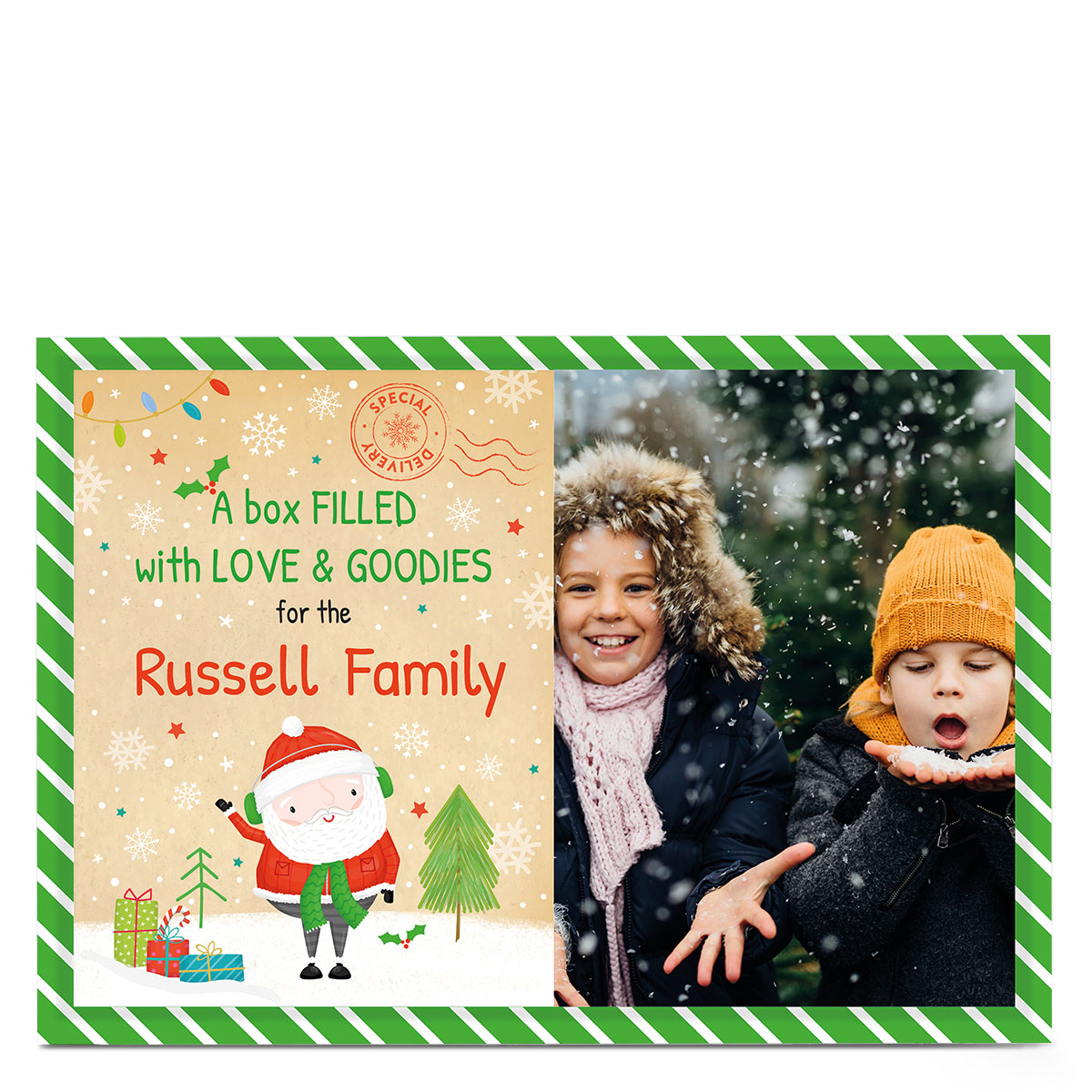 Photo Christmas Eve Box Card - Box Of Love & Goodies