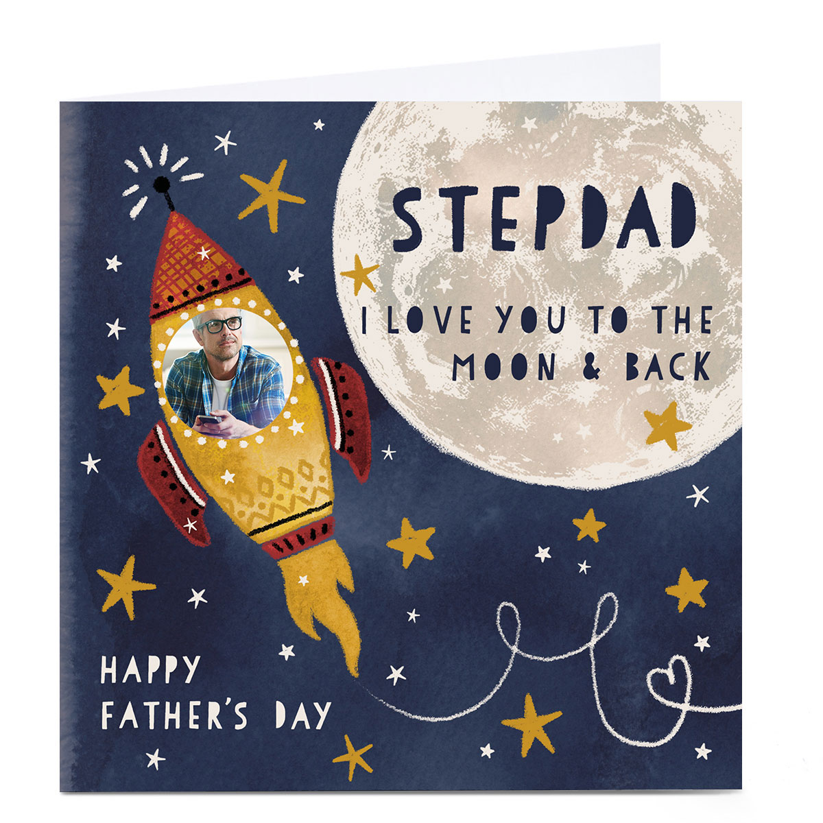 Photo Kerry Spurling Father's Day Card - Stepdad Moon & Back