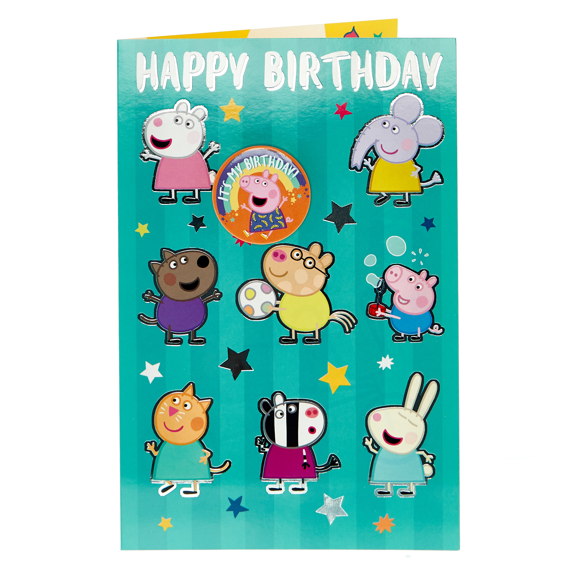 Peppa Pig Birthday Card With Badge