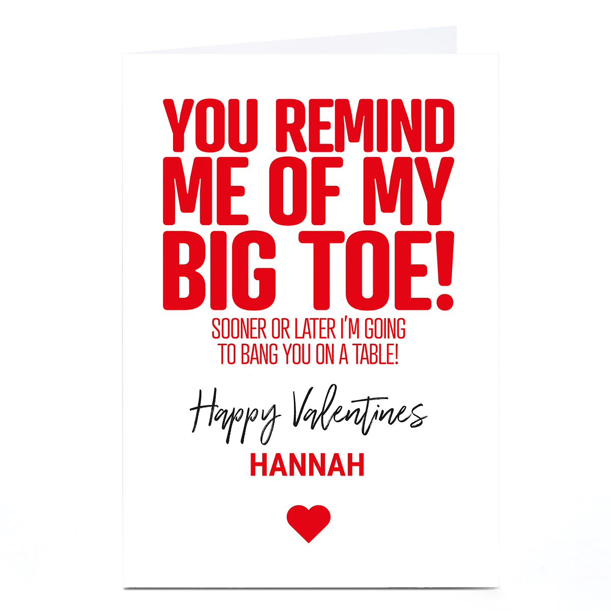 Personalised Punk Valentine's Day Card - My Big Toe