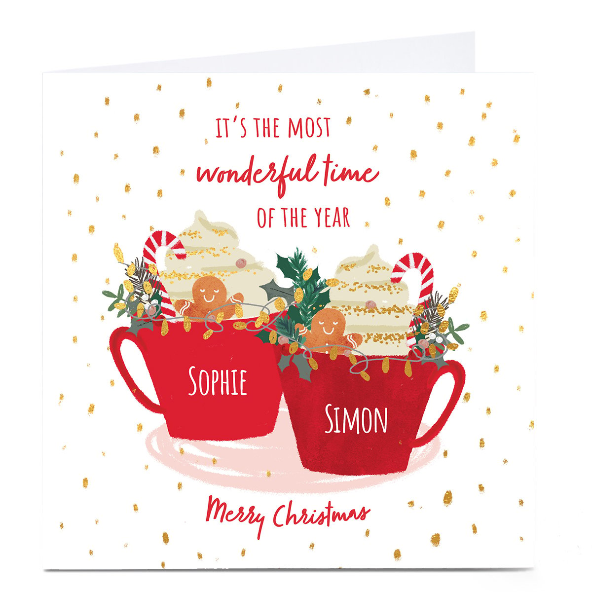Personalised Christmas Card - Festive Mugs