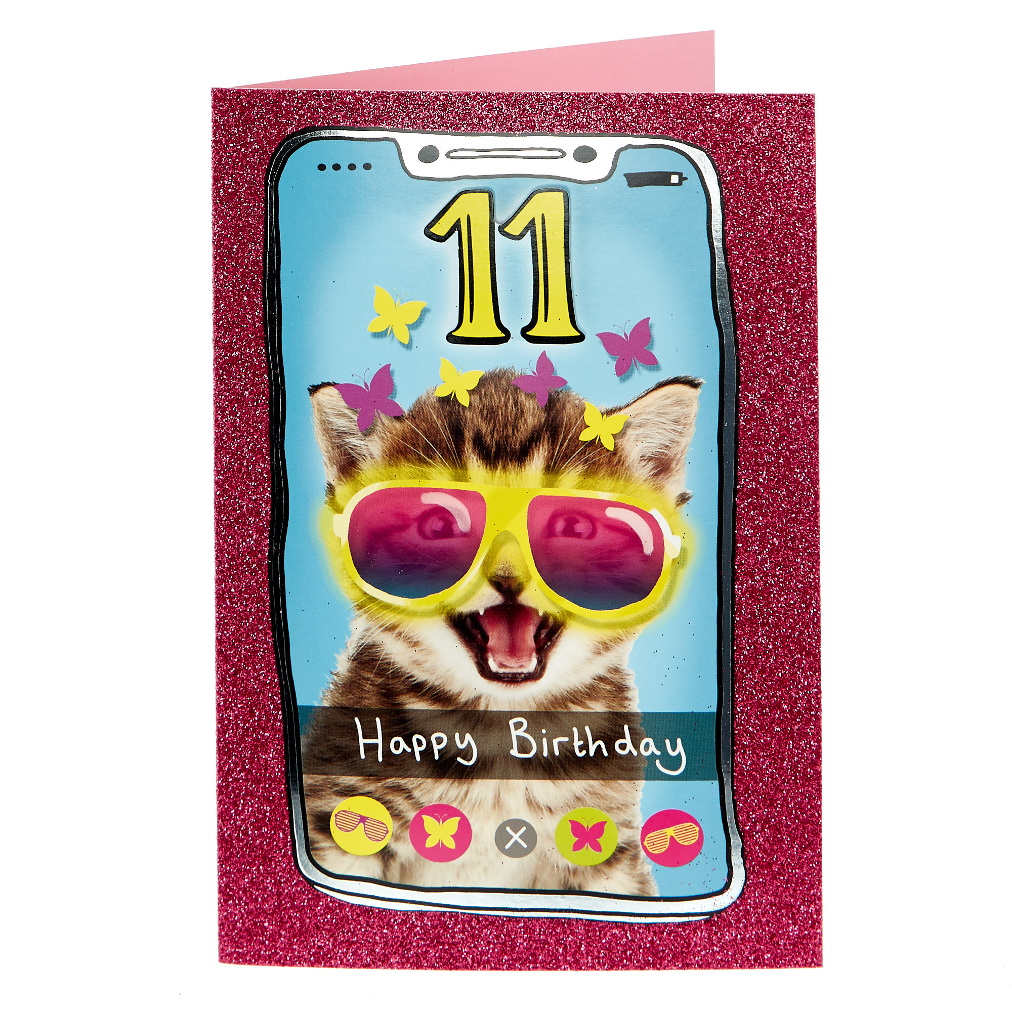 11th Birthday card - Selfie Cat
