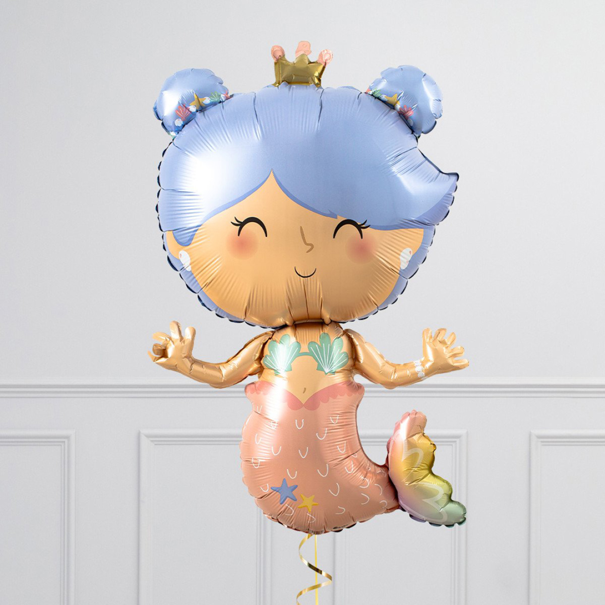 Mermaid Birthday Supershape & Foil Balloon Package - Delivered Inflated!