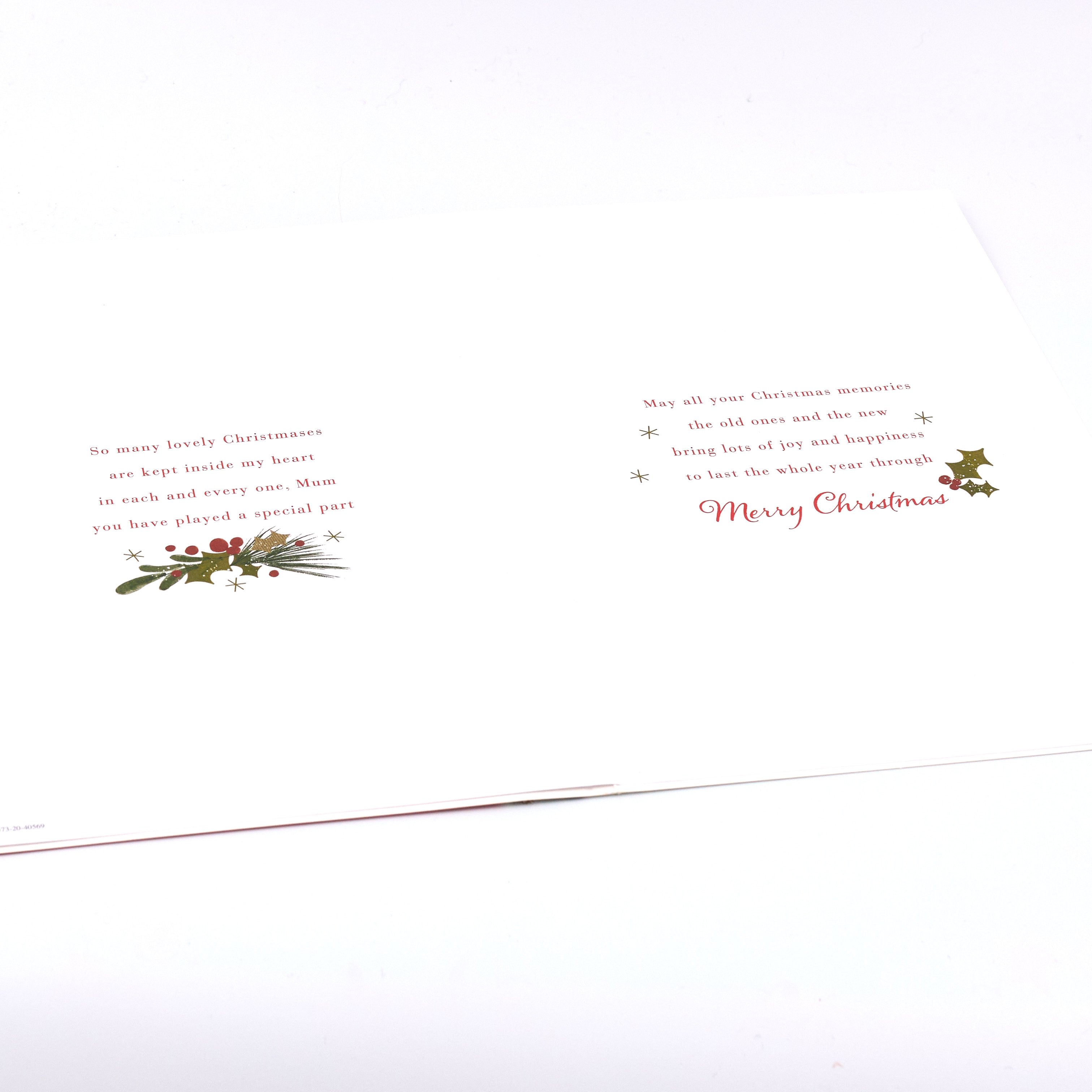 Christmas Card - Mum, Traditional Christmas Verse