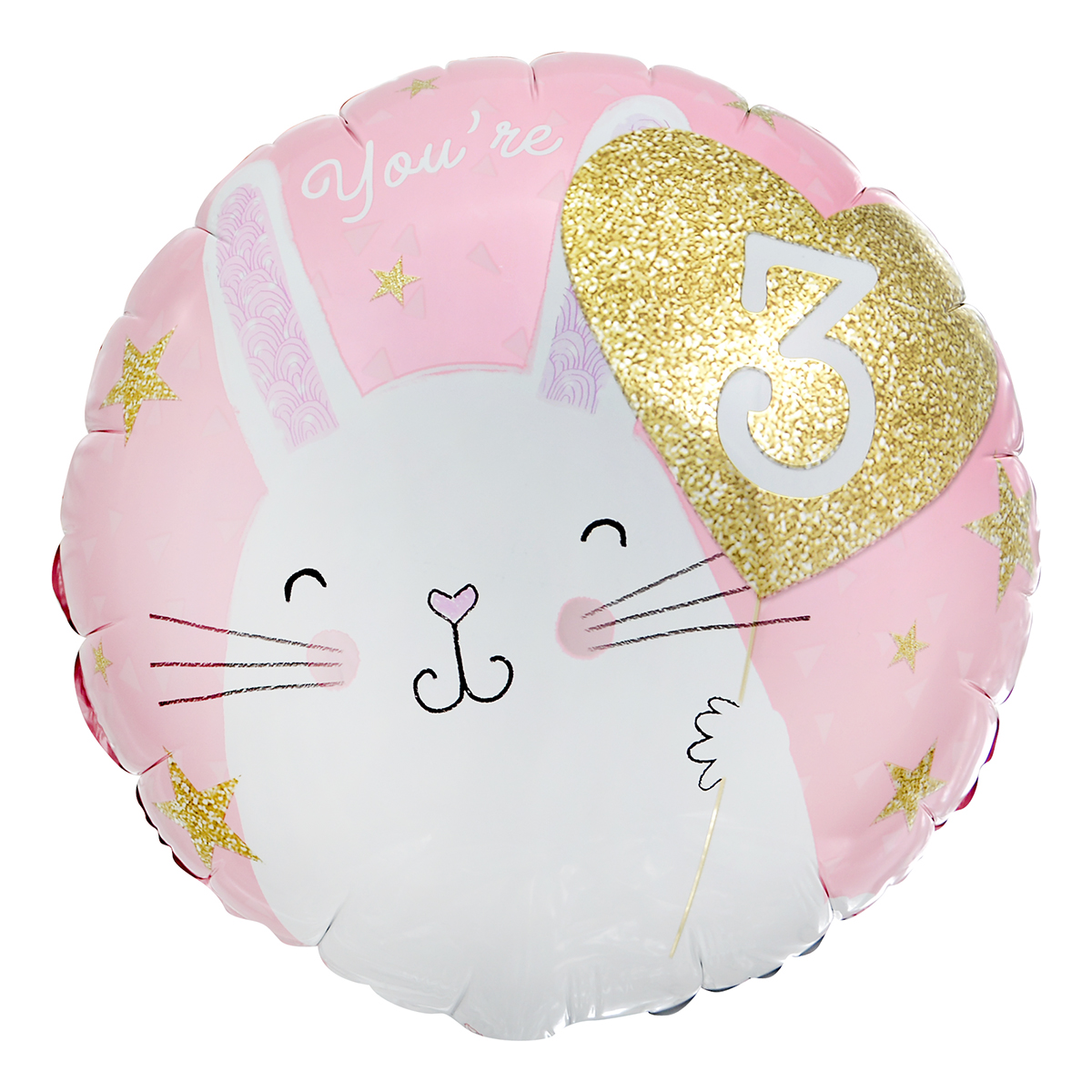 Bunny Rabbit 3rd Birthday 18-Inch Foil Balloon