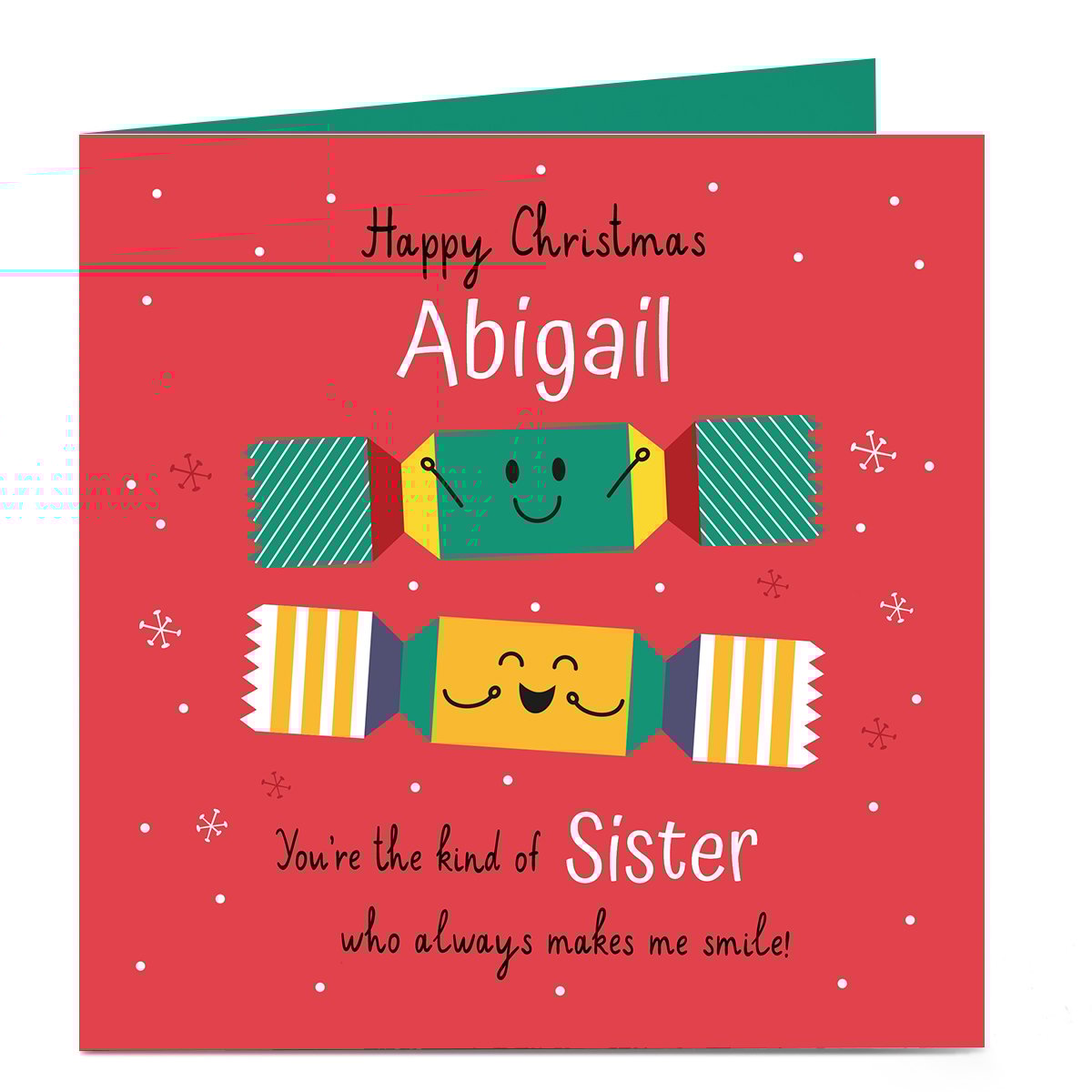 Personalised Christmas Card - Christmas Crackers, Sister