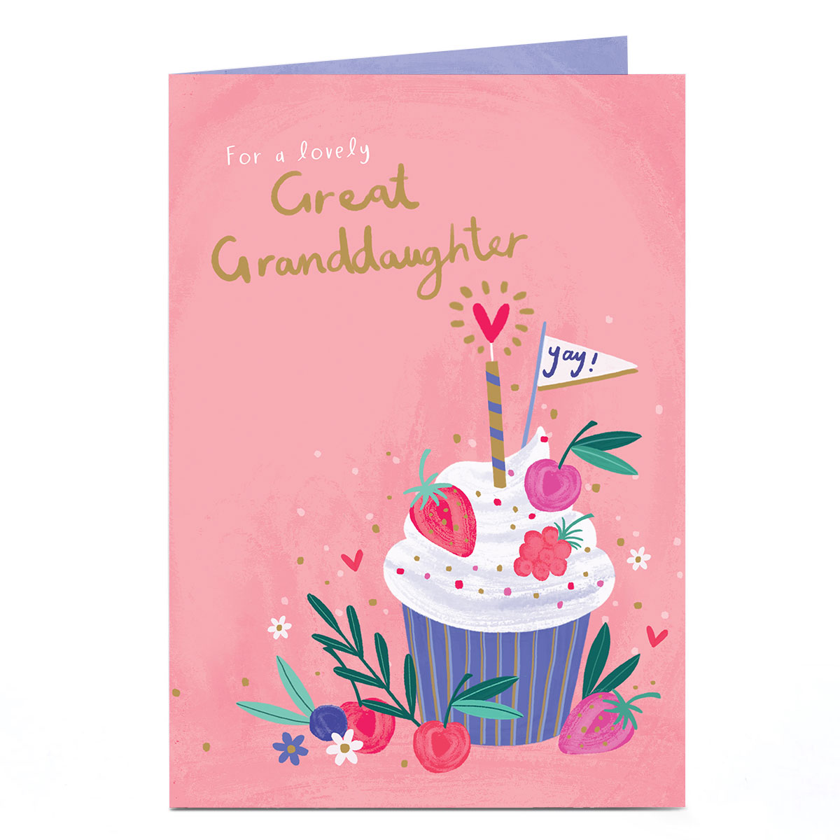 Birthday Card - Fruity Cupcake, Great Granddaughter