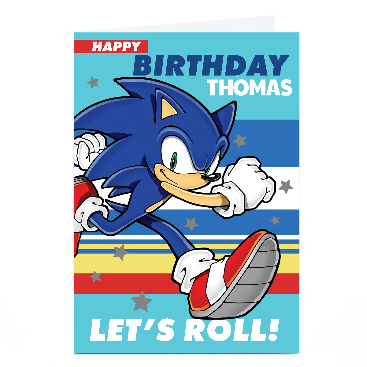 Personalised Birthday Card - Sonic - Let's Roll