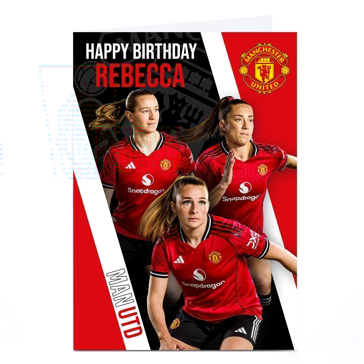 Personalised Football Birthday Card - Manchester United Happy Birthday 