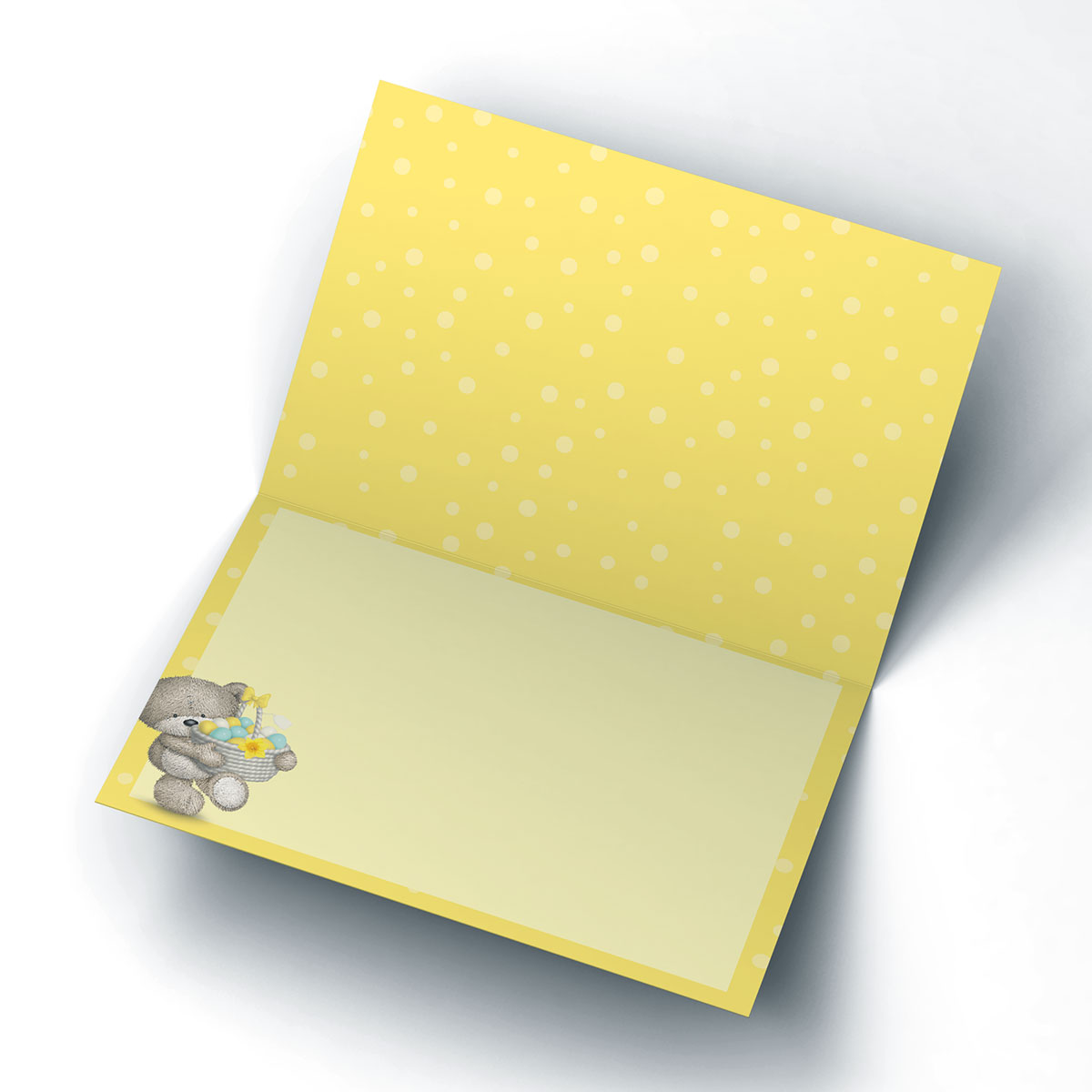 Hugs Photo Upload Easter Card - Yellow Egg Basket