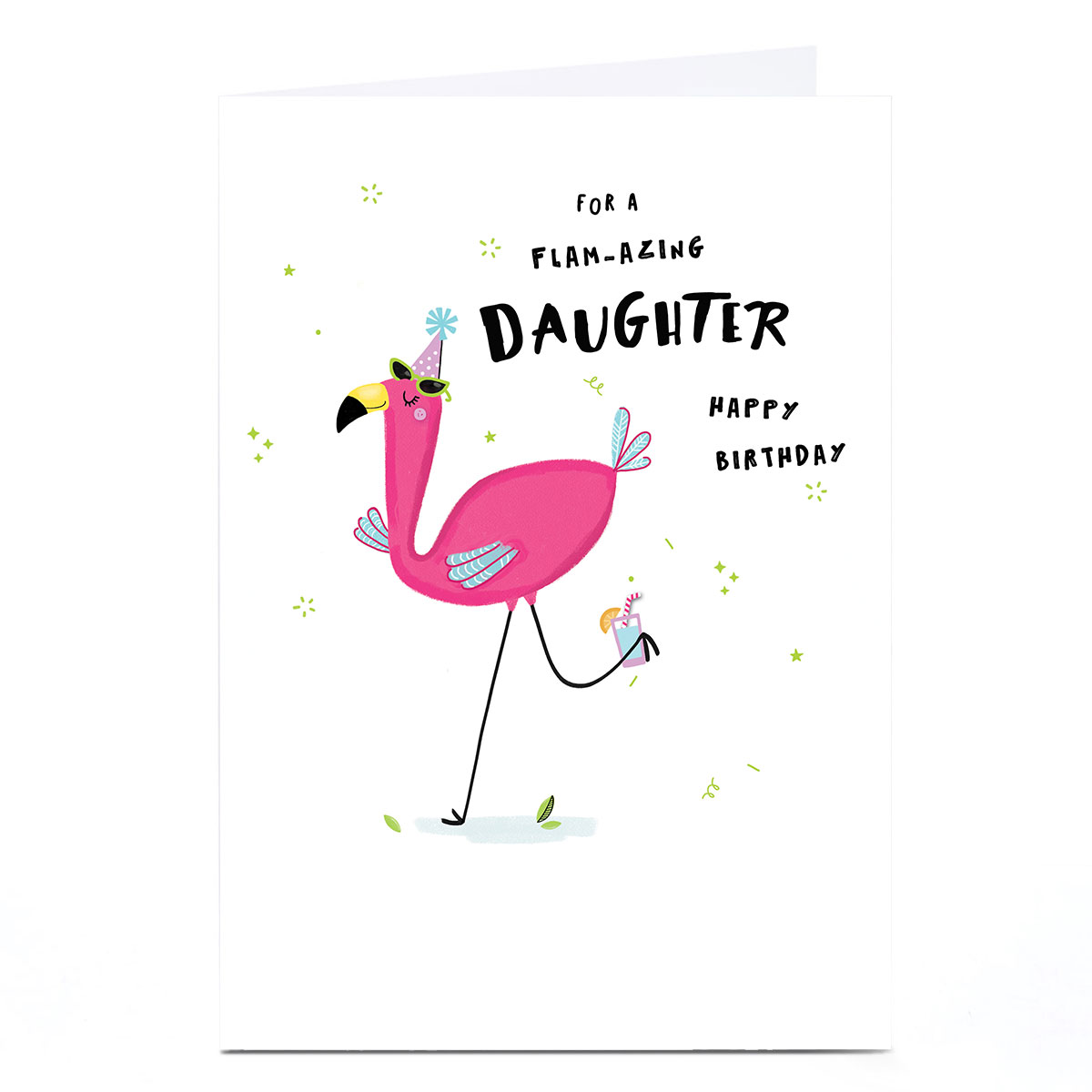 Personalised Birthday Card - Flam-azing Flamingo, Daughter