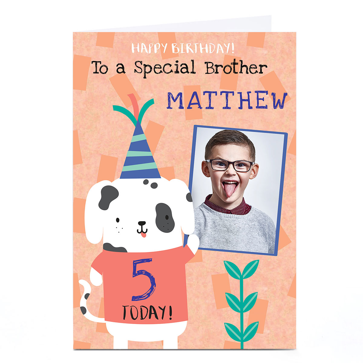 Photo Juniper & Rose Birthday Card - Dalmatian, Editable Age