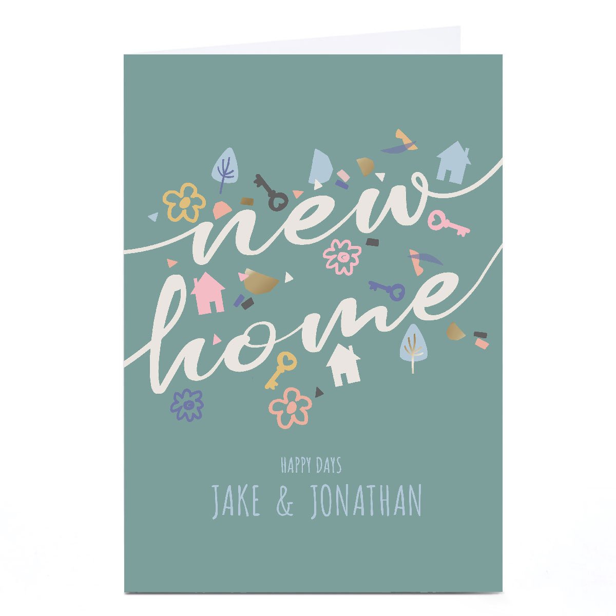 Personalised Bev Hopwood New Home Card - Happy Days