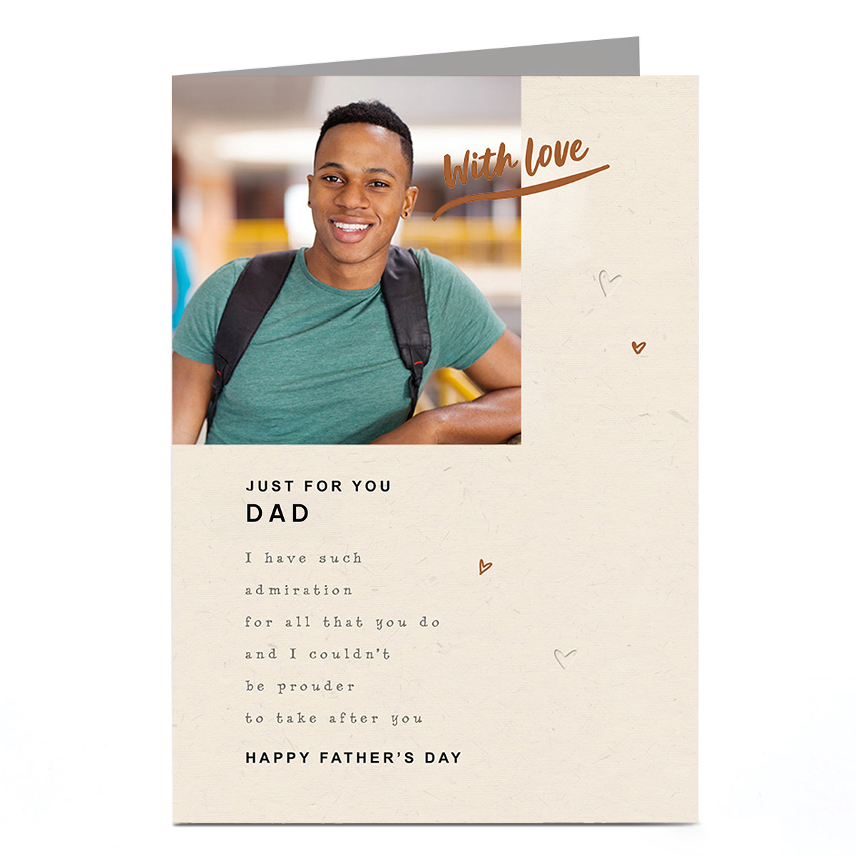 Photo Father's Day Card - Just For You Dad Poem