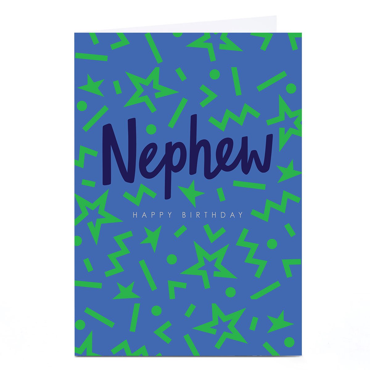 Personalised Birthday Card - Blue and Green Squiggles, Nephew