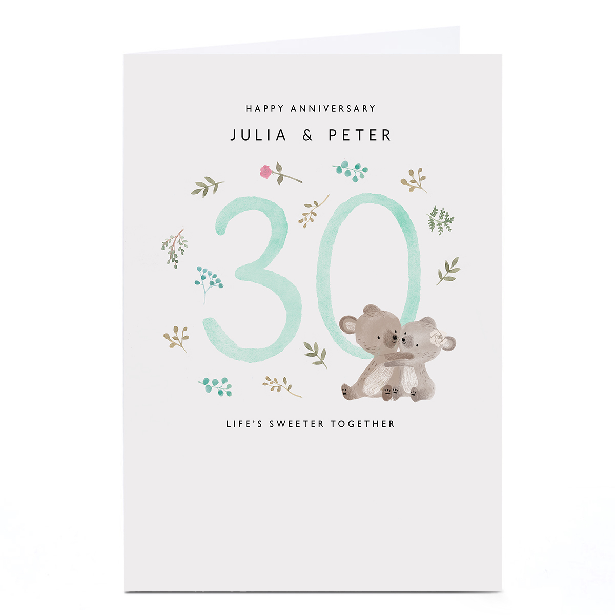 Personalised 30th Anniversary Card - Life's Sweeter Together