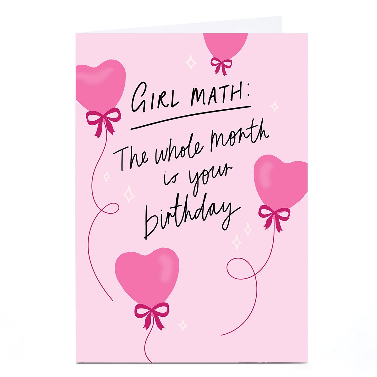 Personalised Birthday Card - Girl Math Birthday Month