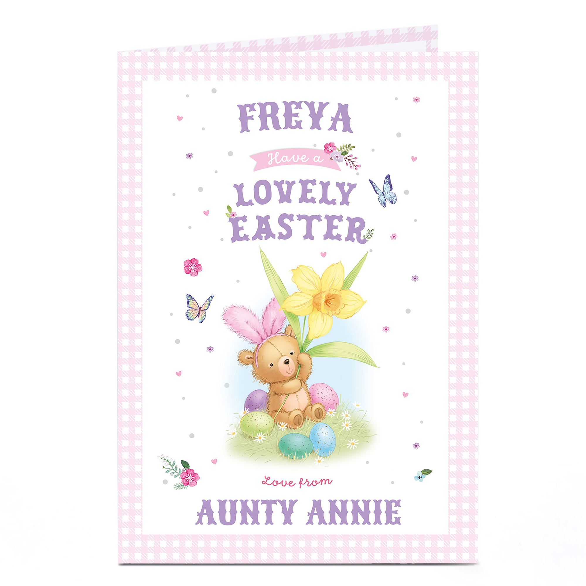 Personalised Easter Card - Have A Lovely Easter Pink