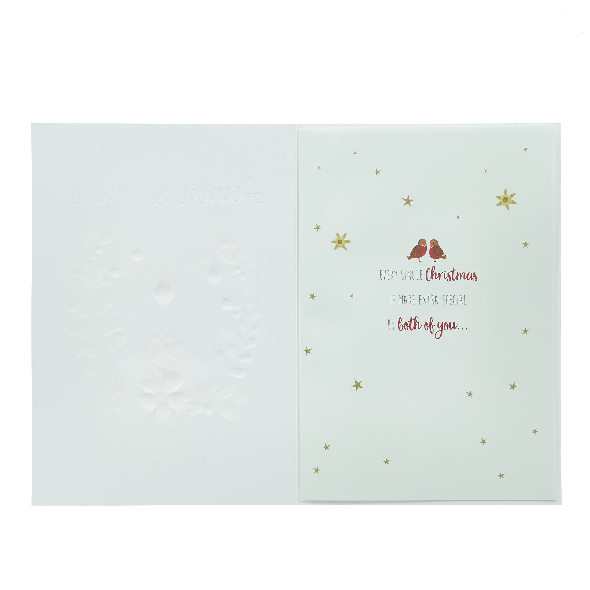 Christmas Card - Auntie & Uncle Robins Wreath